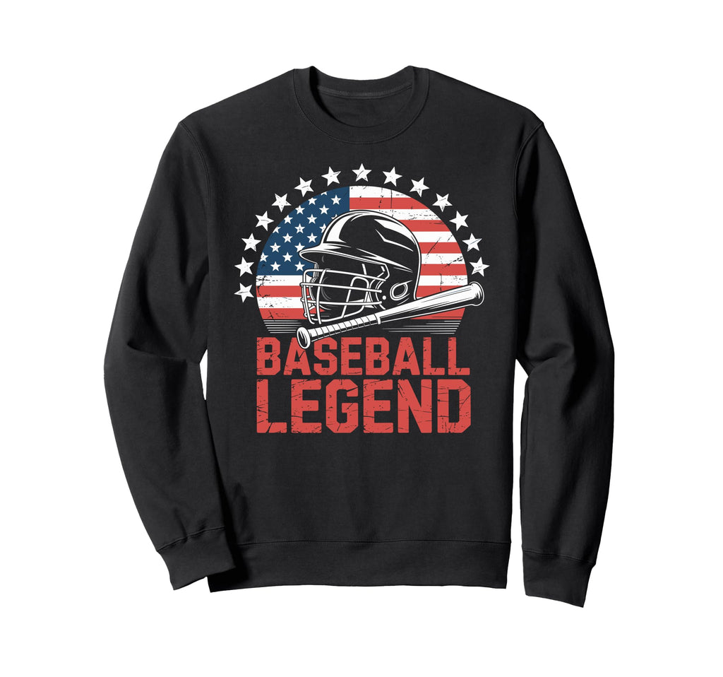 Funny Baseball Dad Usa Flag Sweatshirt - Fun Novelty Design Unisex - T-Shirt, Sweatshirt, Hoodie