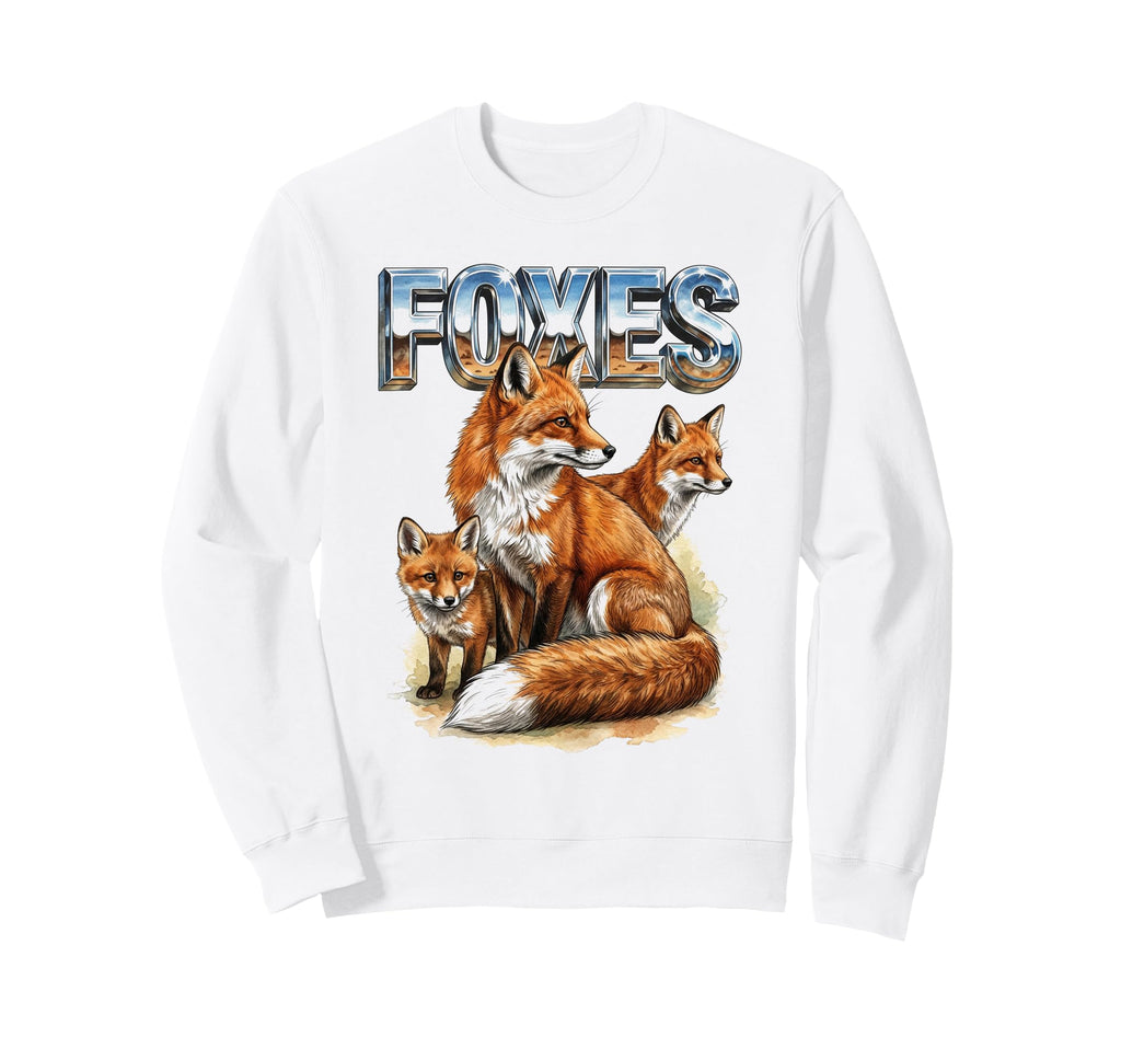 Foxes 70S 90S Foxes Animal Lover Fox Sweatshirt - Graphic Print for Adults - T-Shirt, Sweatshirt, Hoodie