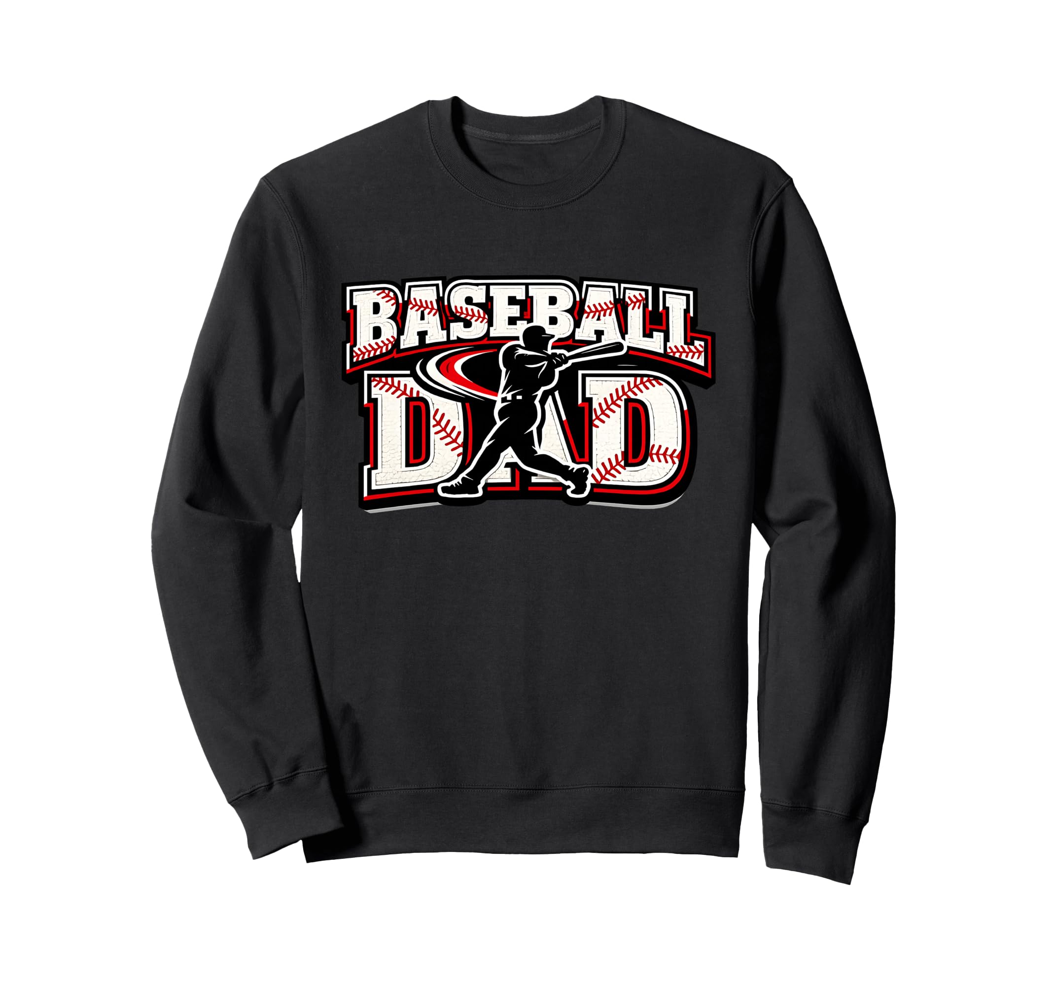 Baseball Dad Lettering Sports Sweatshirt - Casual Everyday Wear Unisex - T-Shirt, Sweatshirt, Hoodie
