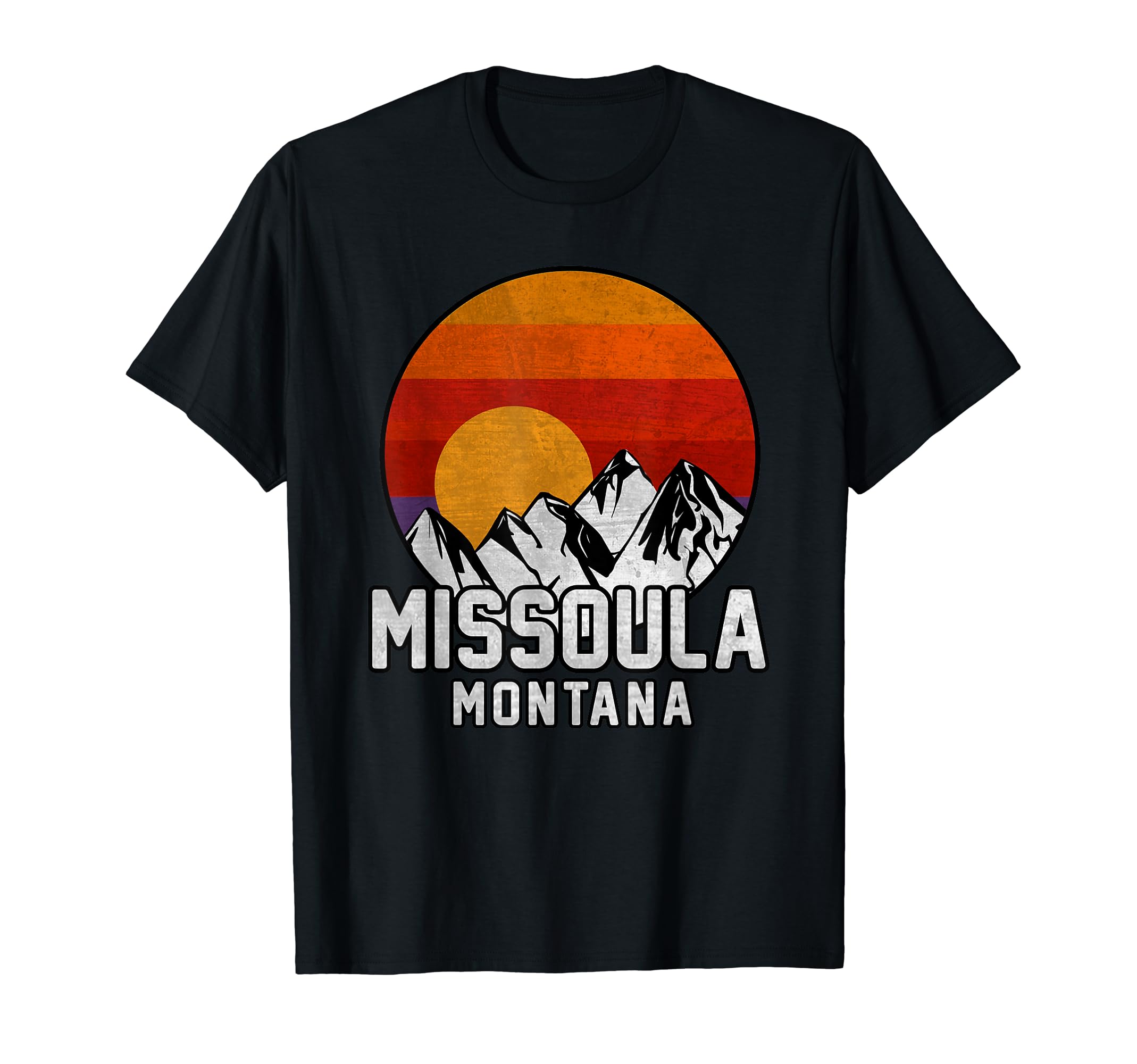 Missoula Montana Mountain Sunset T-Shirt - Unique Graphic Men Women - T-Shirt, Sweatshirt, Hoodie