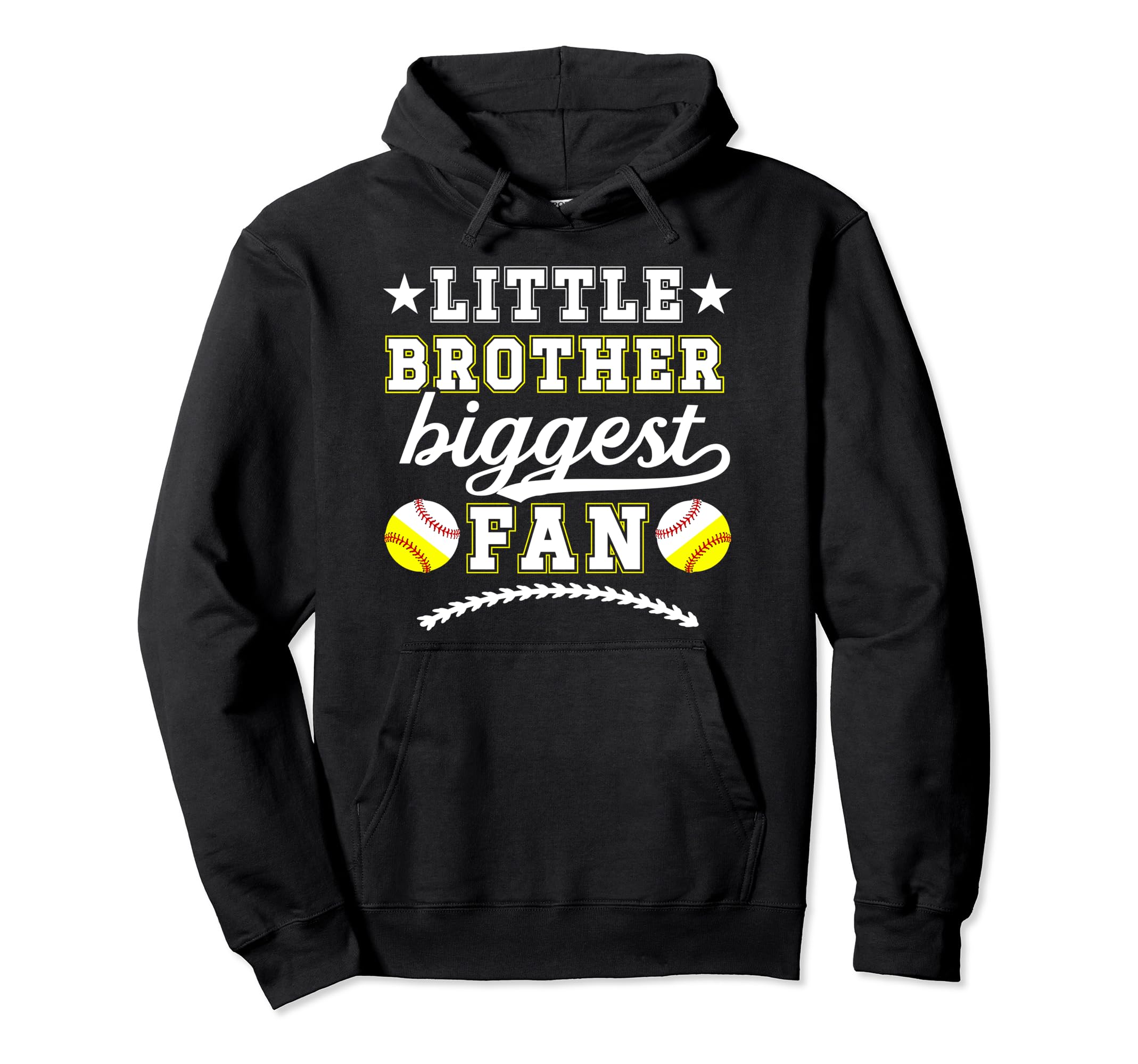 Little Brother Biggest Fan Softball Hoodie - Streetwear Style Unisex - T-Shirt, Sweatshirt, Hoodie