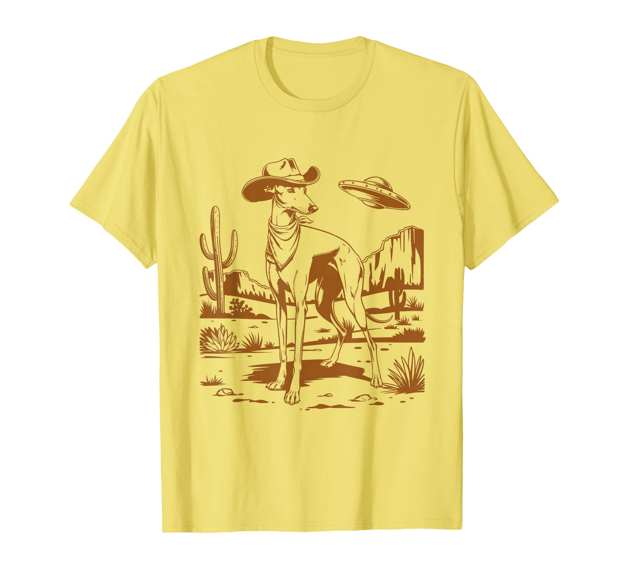 Ufo Greyhound Western Alien 90S T-Shirt - Minimalist Print for Adults - T-Shirt, Sweatshirt, Hoodie
