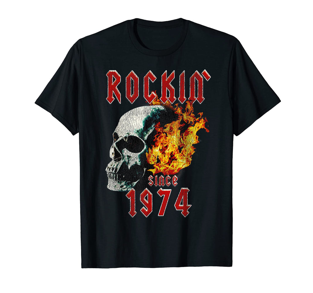 Rock 1974 47Th Birthday Rock And T-Shirt - Fun Novelty Design for Adults - T-Shirt, Sweatshirt, Hoodie