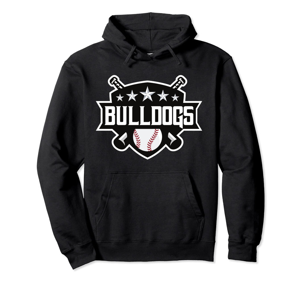Bulldogs Black Baseball Game Day Hoodie - Casual Everyday Wear for Adults - T-Shirt, Sweatshirt, Hoodie
