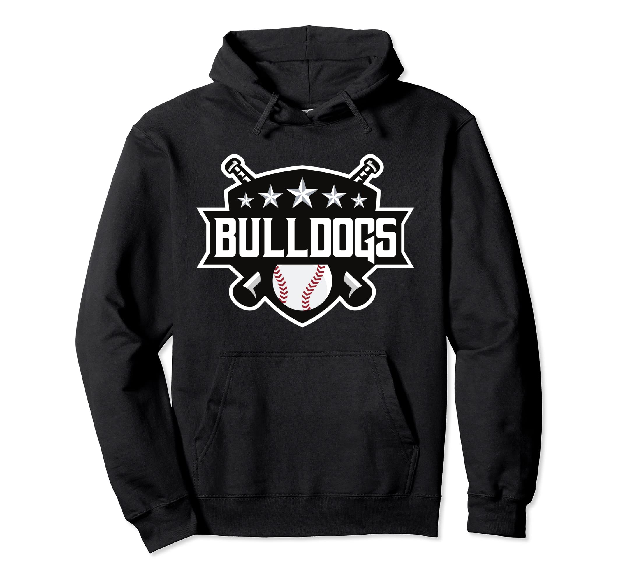 Bulldogs Black Baseball Game Day Hoodie - Casual Everyday Wear for Adults - T-Shirt, Sweatshirt, Hoodie