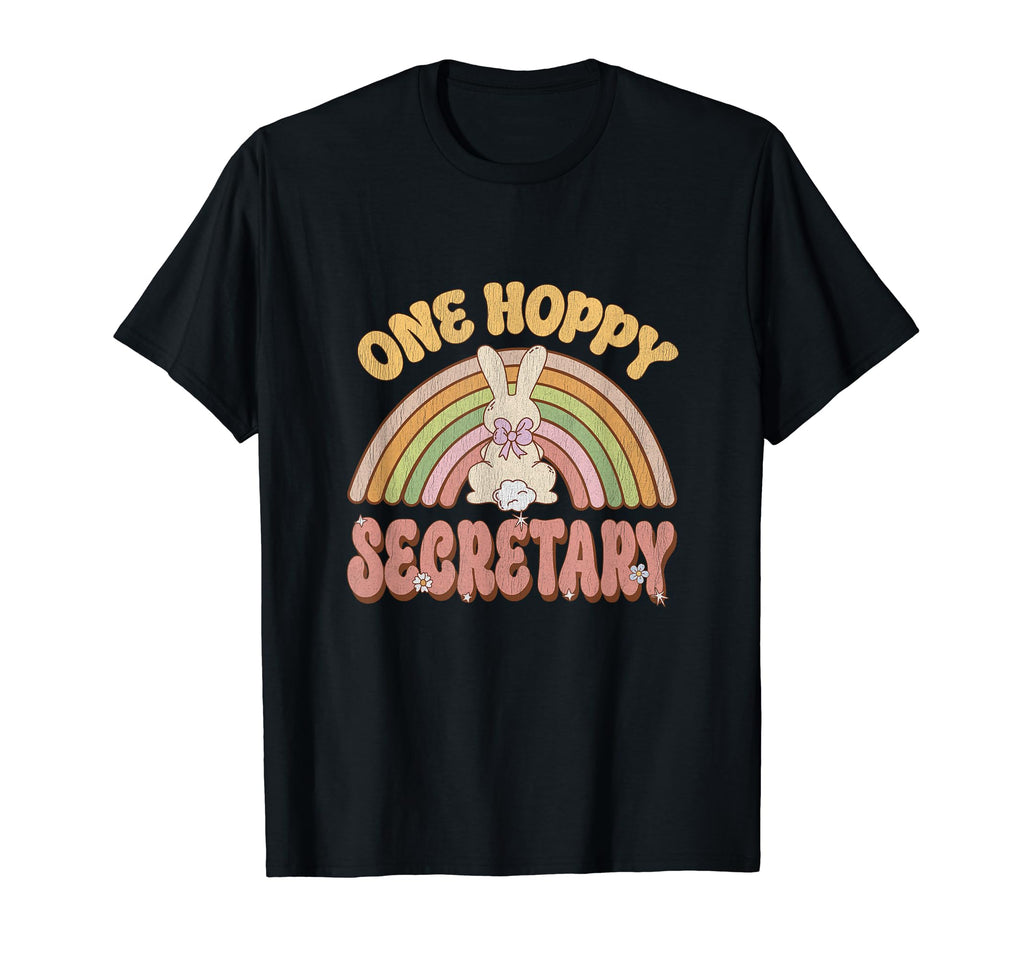 One Hoppy Secretary Bunny Easter T-Shirt - Trendy Graphic for Adults - T-Shirt, Sweatshirt, Hoodie