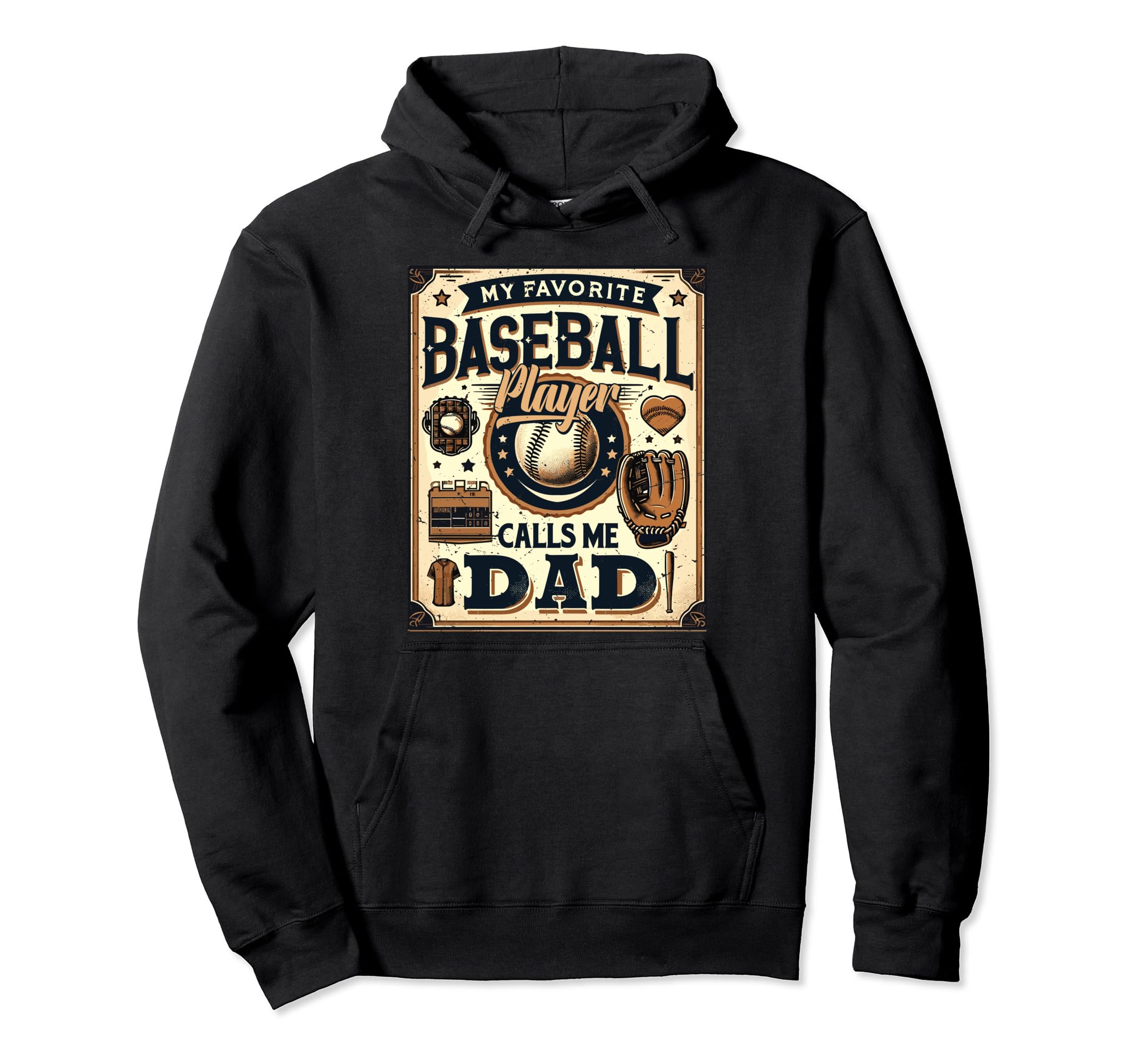 Baseball Dad My Favorite Baseball Player Hoodie - Graphic Print Unisex - T-Shirt, Sweatshirt, Hoodie
