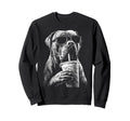 Cane Corso Drinking Iced Coffee Sweatshirt - Trendy Graphic for Adults - T-Shirt, Sweatshirt, Hoodie