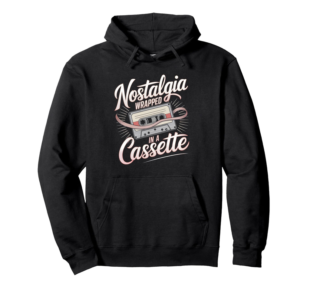 Cassette Lover Nostalgia Wrapped Hoodie - Fun Novelty Design for Adults - T-Shirt, Sweatshirt, Hoodie