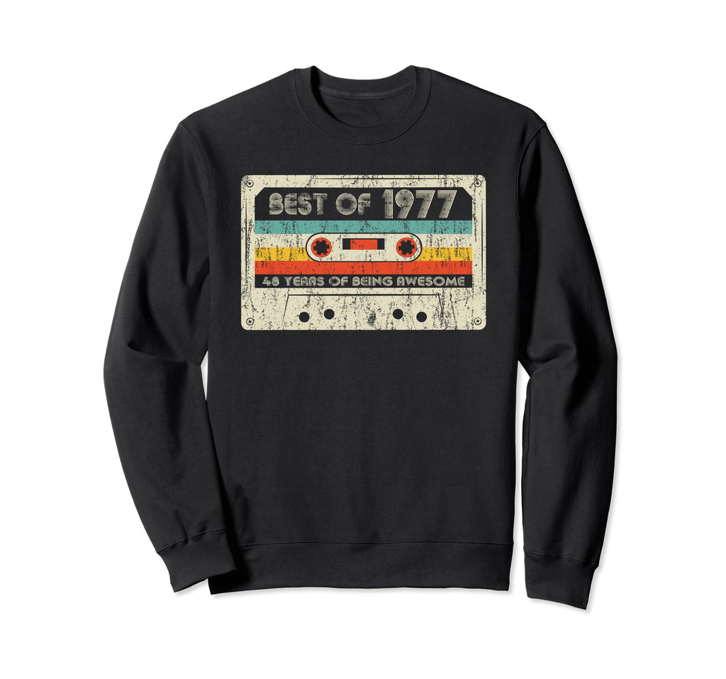 Best 1977 1977 Birthday Cassette Sweatshirt - Streetwear Style for Adults - T-Shirt, Sweatshirt, Hoodie