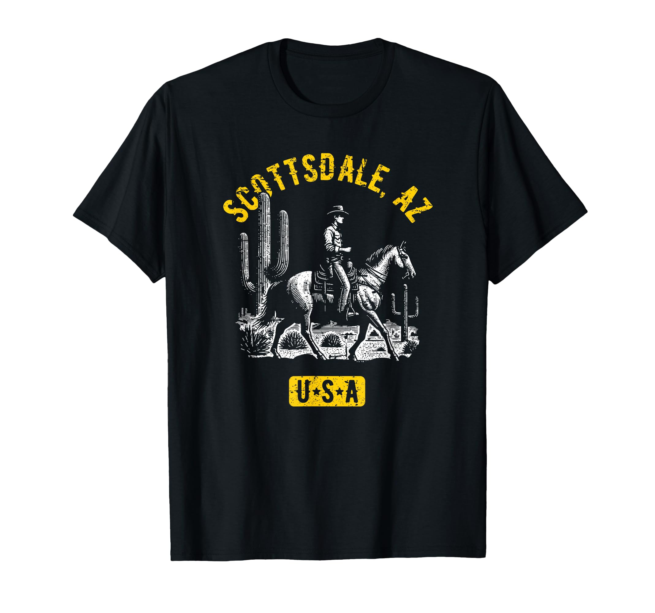 Scottsdale Az Usa Cowboy Horse T-Shirt - Fun Novelty Design Unisex - T-Shirt, Sweatshirt, Hoodie