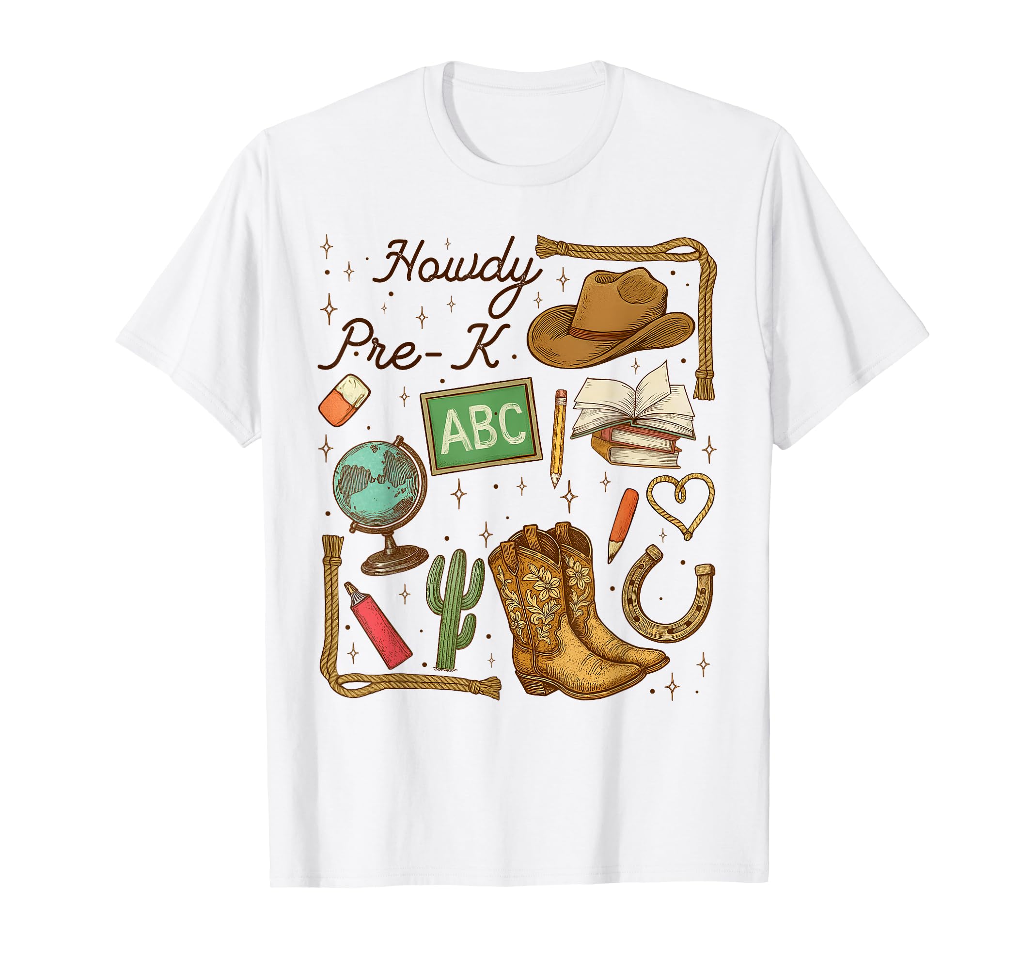 Howdy Pre K Back To School Western T-Shirt - Novelty Apparel for Adults - T-Shirt, Sweatshirt, Hoodie