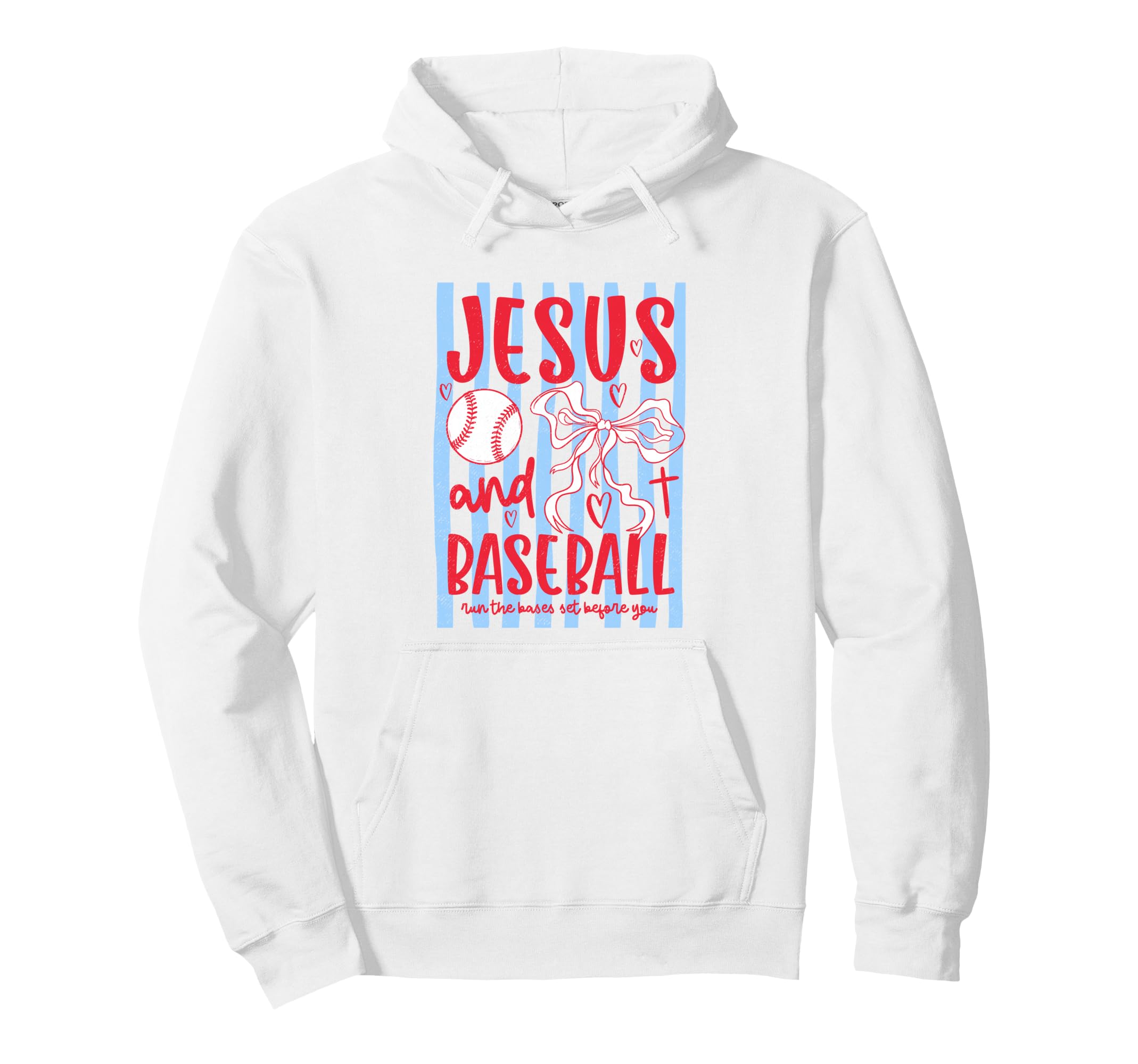 Jesus And Baseball Coquette Bow Hoodie - Trendy Graphic Men Women - T-Shirt, Sweatshirt, Hoodie