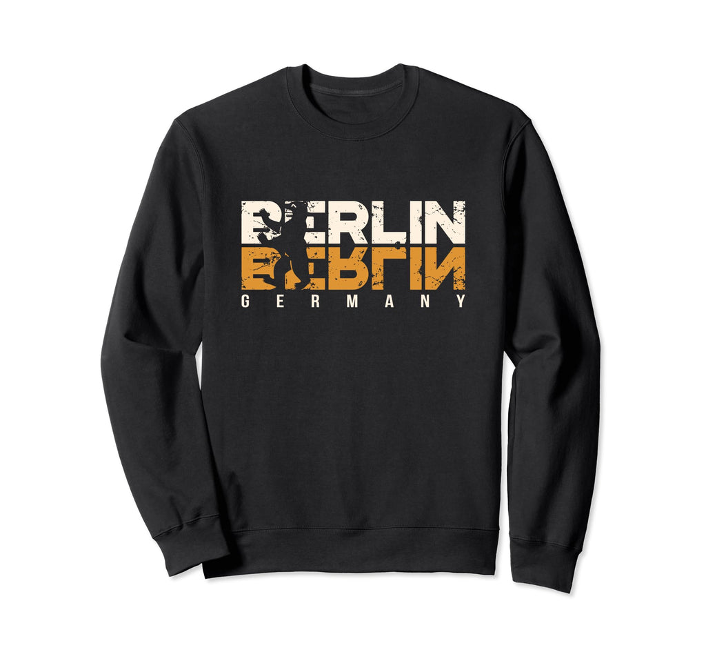 Distressed Berlin Germany And Bear Sweatshirt - Minimalist Print Unisex - T-Shirt, Sweatshirt, Hoodie