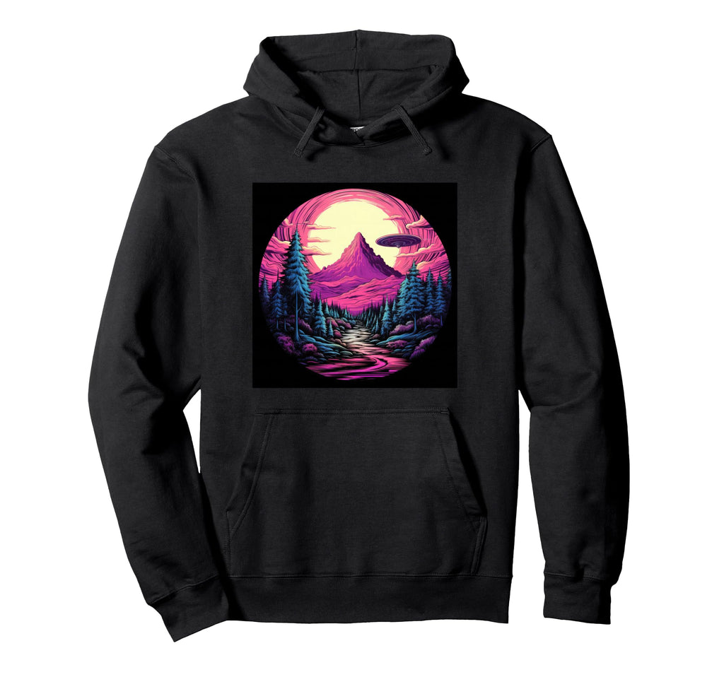 Alien Abduction Alien Vaporwave Ufo Hoodie - Trendy Graphic Unisex - T-Shirt, Sweatshirt, Hoodie