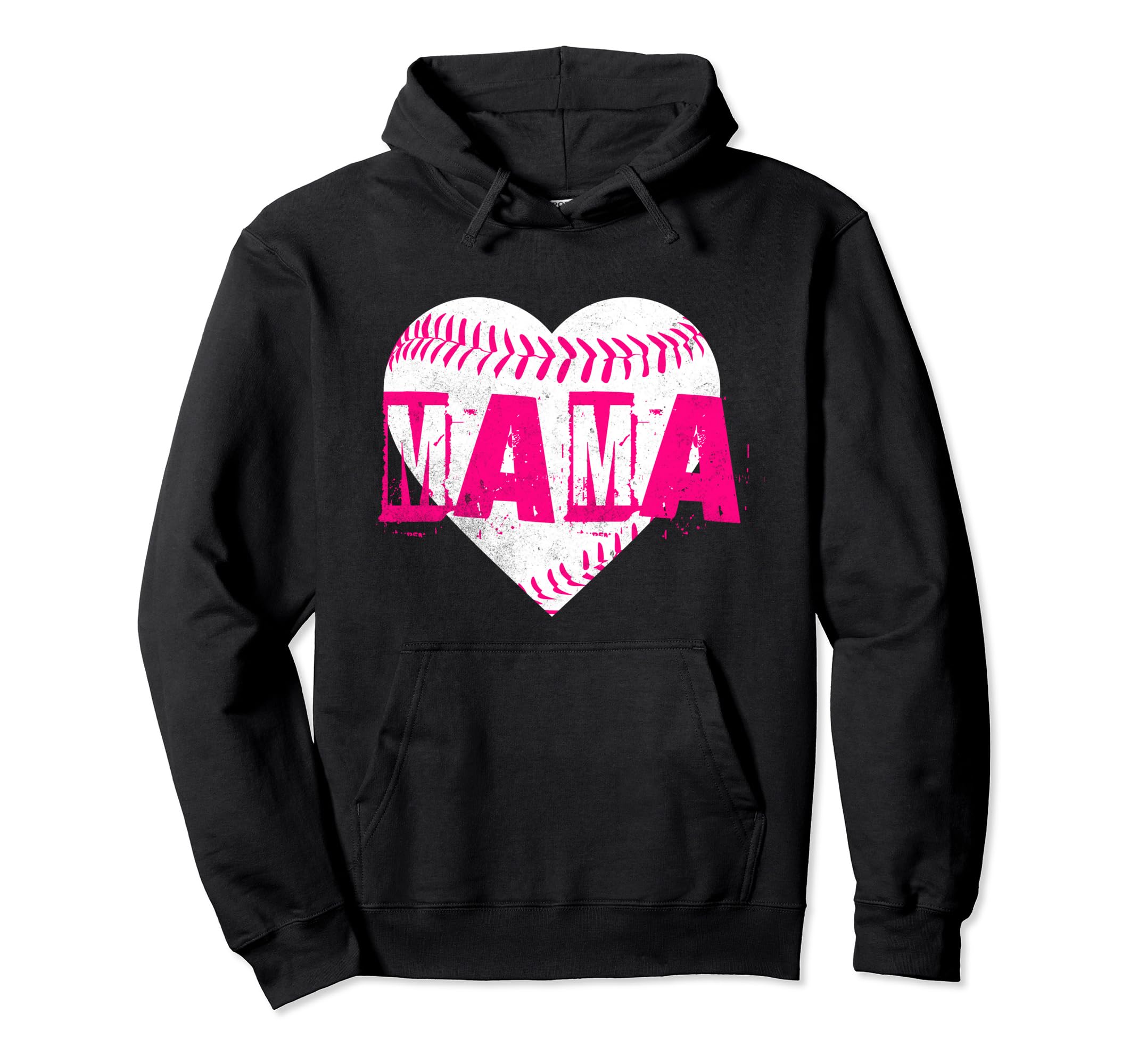 Baseball Mama Heart Baseball Softball Hoodie - Custom Art Print Men Women - T-Shirt, Sweatshirt, Hoodie