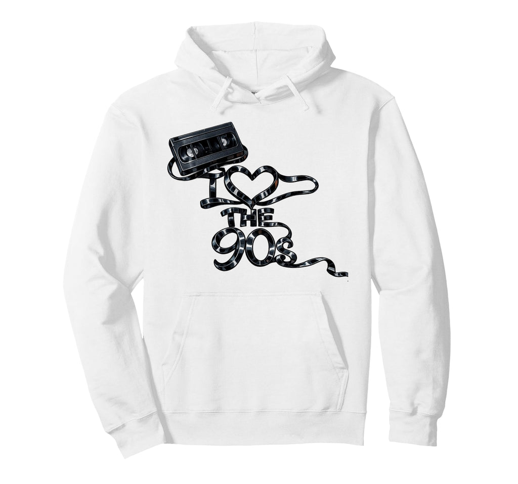 I Heart 90S Movie Store Rent Cassette Hoodie - Minimalist Print Men Women - T-Shirt, Sweatshirt, Hoodie