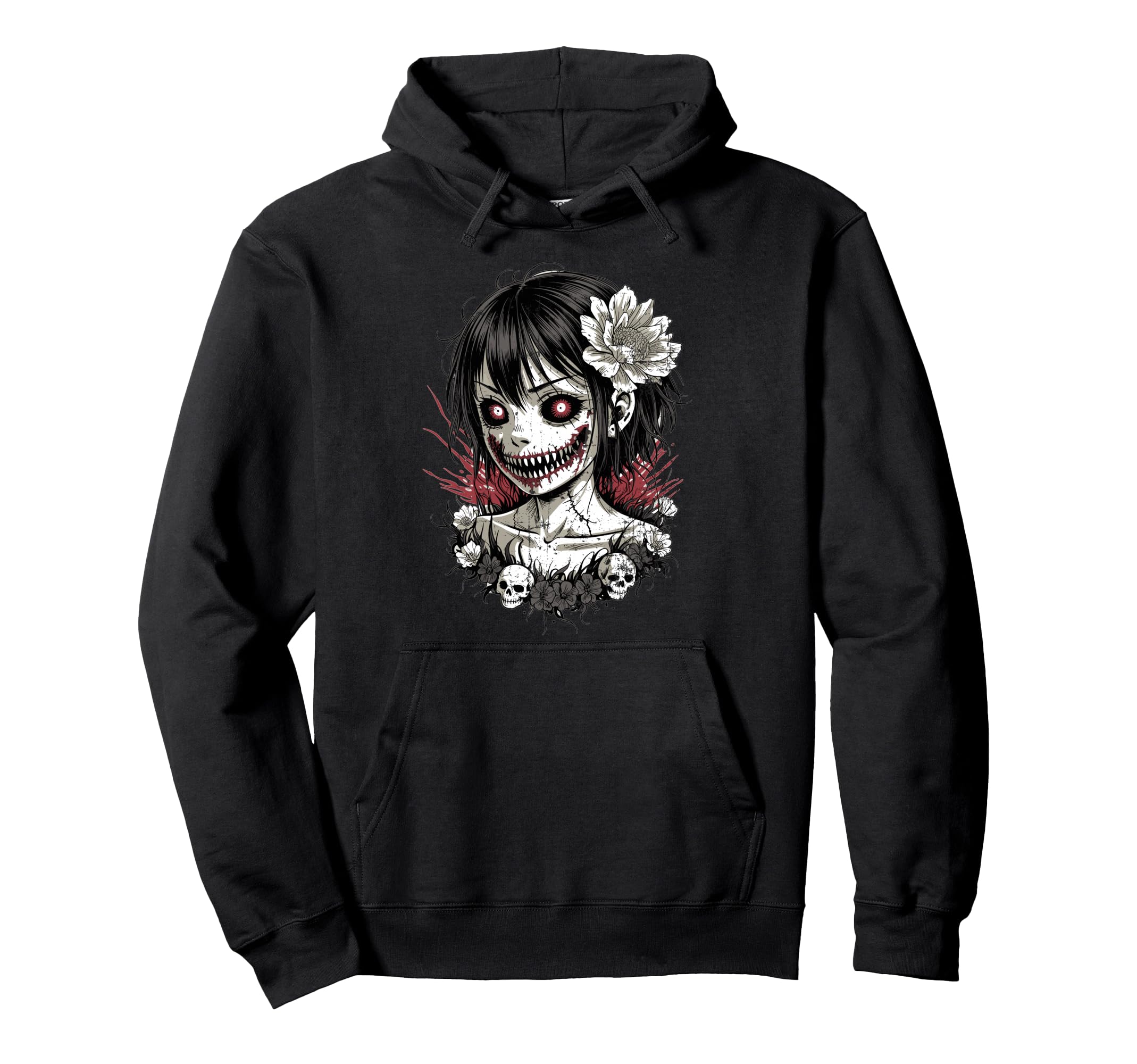 Japanese Horror Anime Manga Y2K Hannya Hoodie - Unique Graphic Men Women - T-Shirt, Sweatshirt, Hoodie