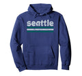 Seattle Washington Three Stripe Weathered Hoodie - Custom Art Print Unisex - T-Shirt, Sweatshirt, Hoodie