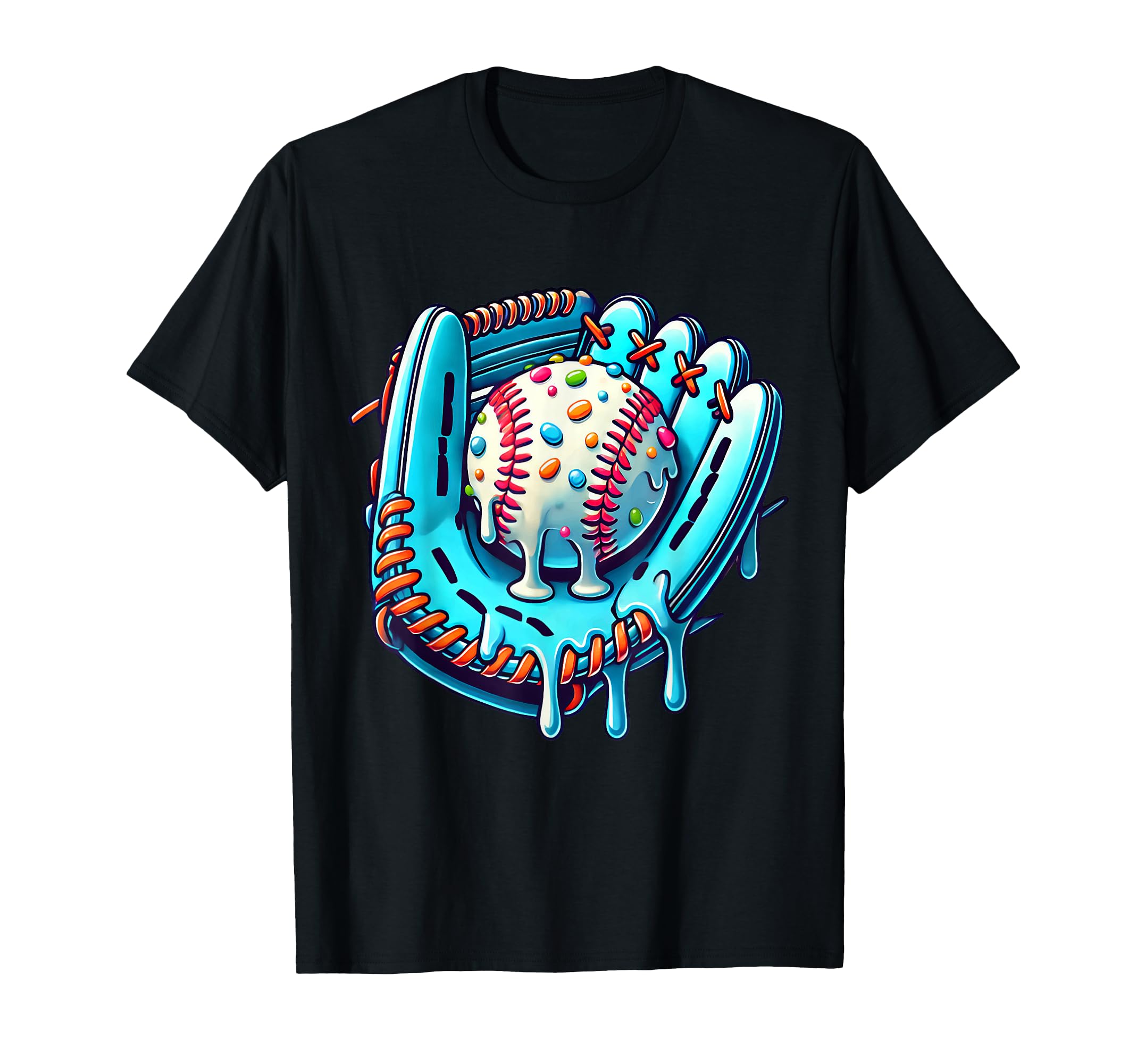 Baseball Drip Ice Cream Sprinkles Baseball T-Shirt - Trendy Graphic Unisex - T-Shirt, Sweatshirt, Hoodie