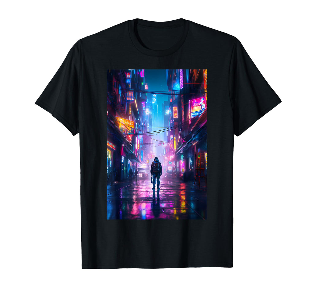 Neon Tokyo Night Aesthetic Vaporwave T-Shirt - Graphic Print for Adults - T-Shirt, Sweatshirt, Hoodie