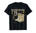 Blessed God 70 Years Cowboy 70Th T-Shirt - Casual Everyday Wear for Adults - T-Shirt, Sweatshirt, Hoodie