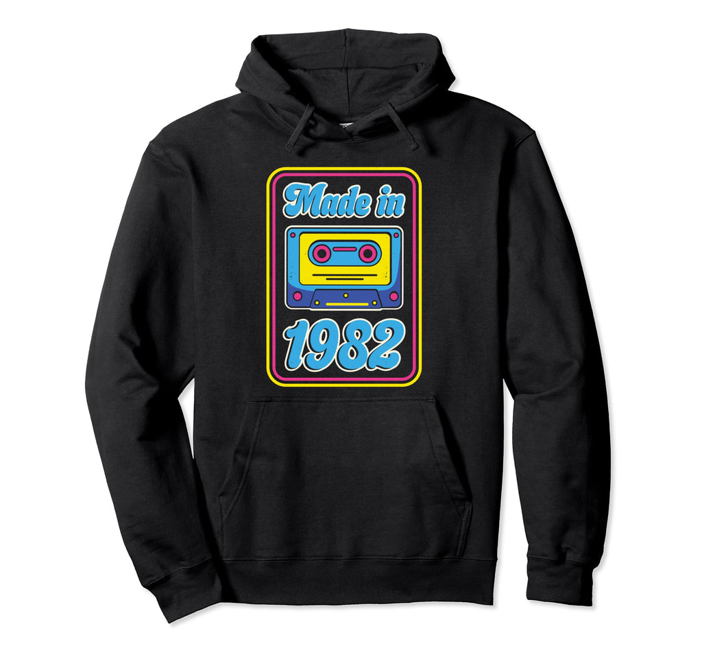 Made 1982 80S Music Cassette Tape Mixtape Hoodie - Graphic Print Men Women - T-Shirt, Sweatshirt, Hoodie
