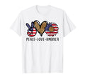 Peace Love America American Flag T-Shirt - Aesthetic Graphic Unisex - T-Shirt, Sweatshirt, Hoodie