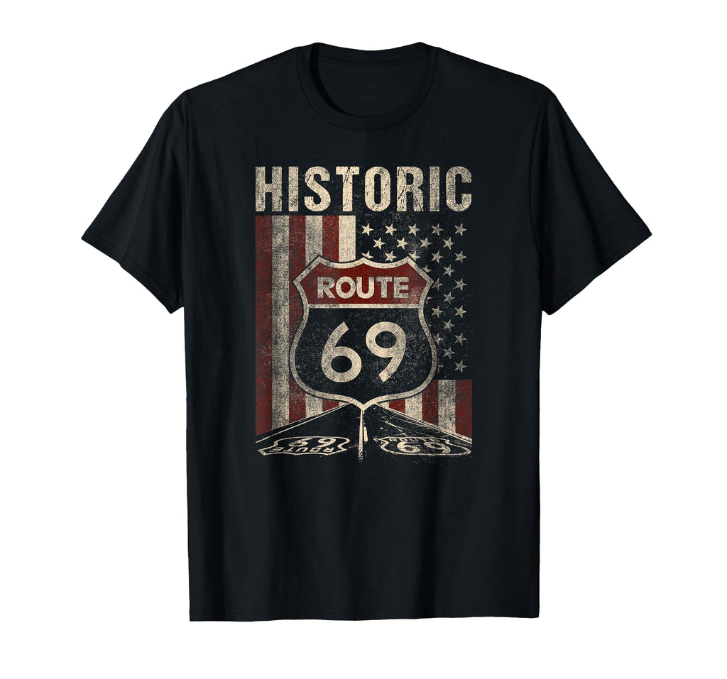 Historic Route 69 Americana Usa T-Shirt - Casual Everyday Wear Men Women - T-Shirt, Sweatshirt, Hoodie