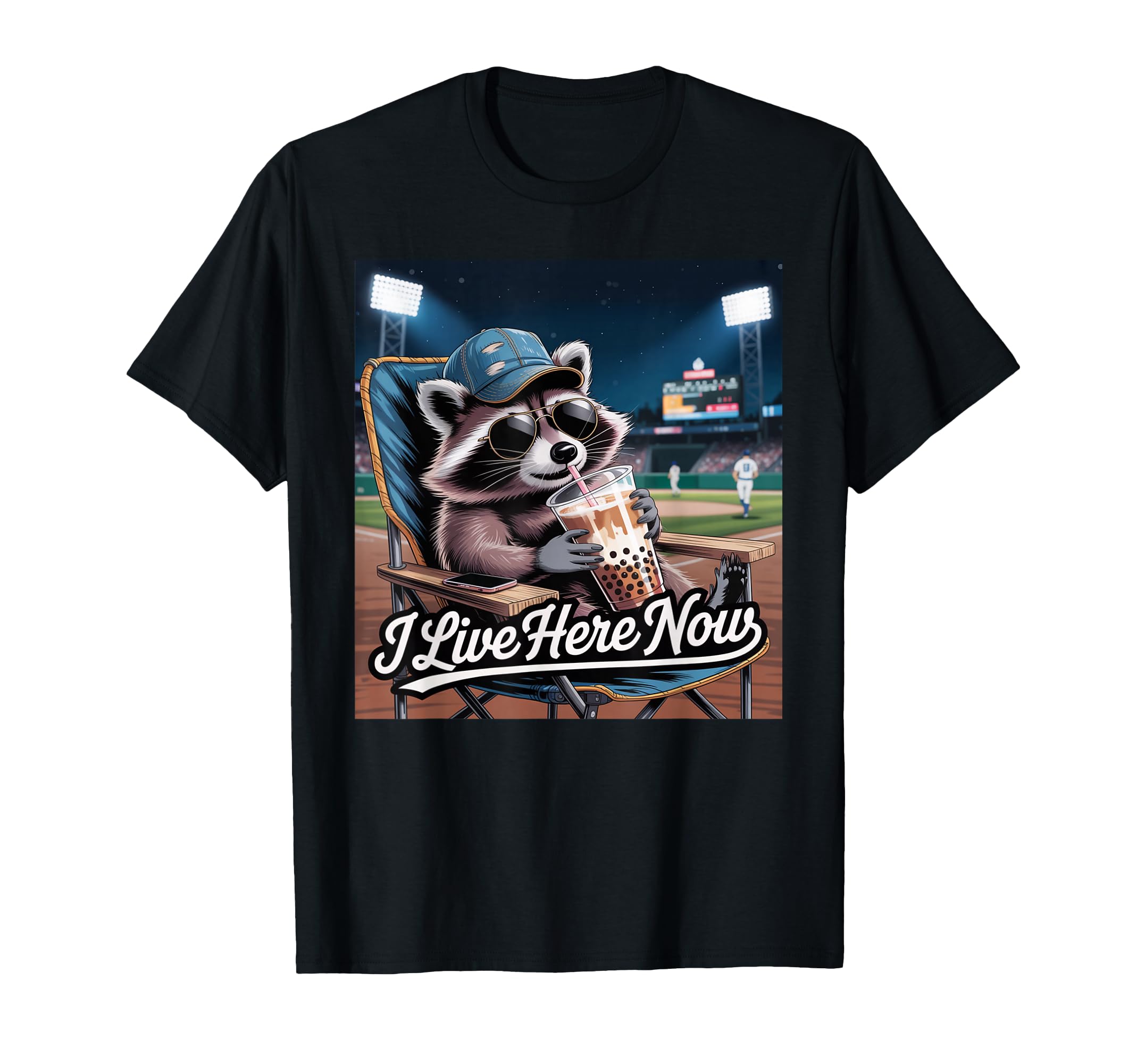 I Live Here Now Funny Raccoon Trash T-Shirt - Streetwear Style for Adults - T-Shirt, Sweatshirt, Hoodie