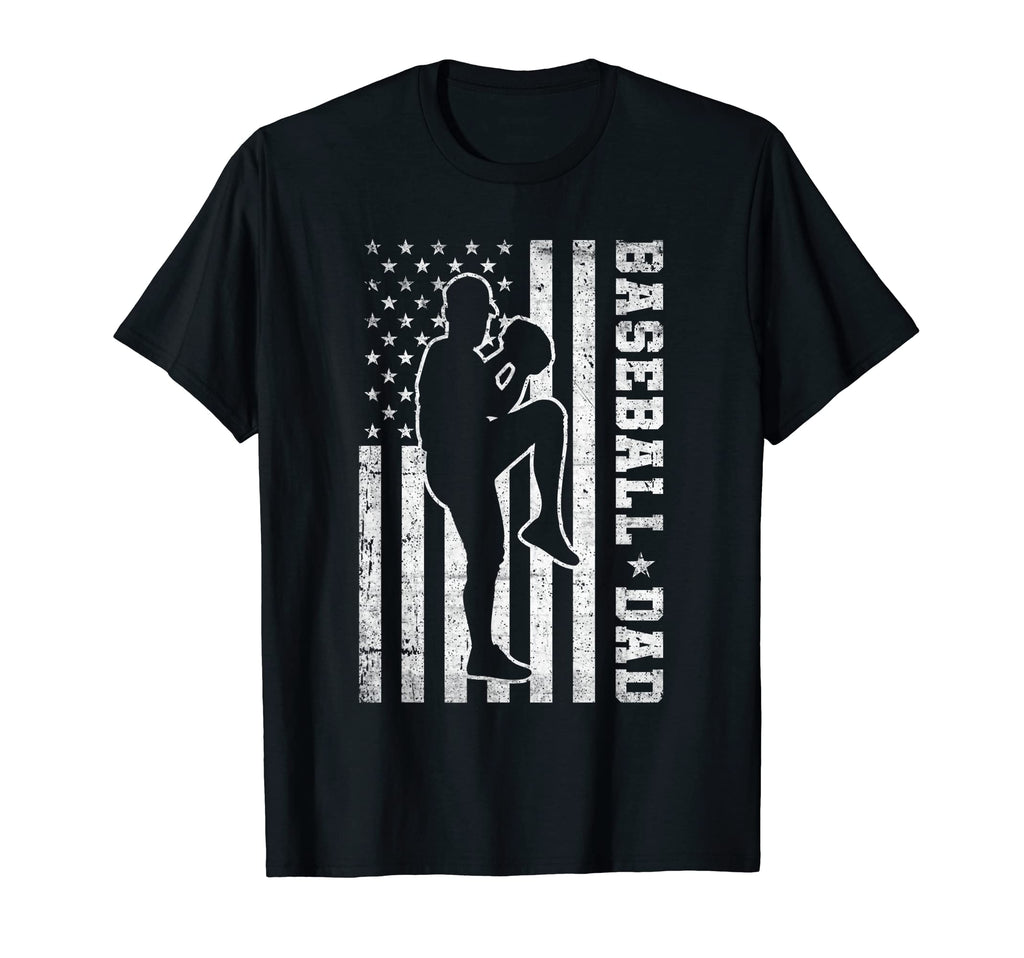 Mens Baseball Dad Usa American T-Shirt - Fun Novelty Design for Adults - T-Shirt, Sweatshirt, Hoodie
