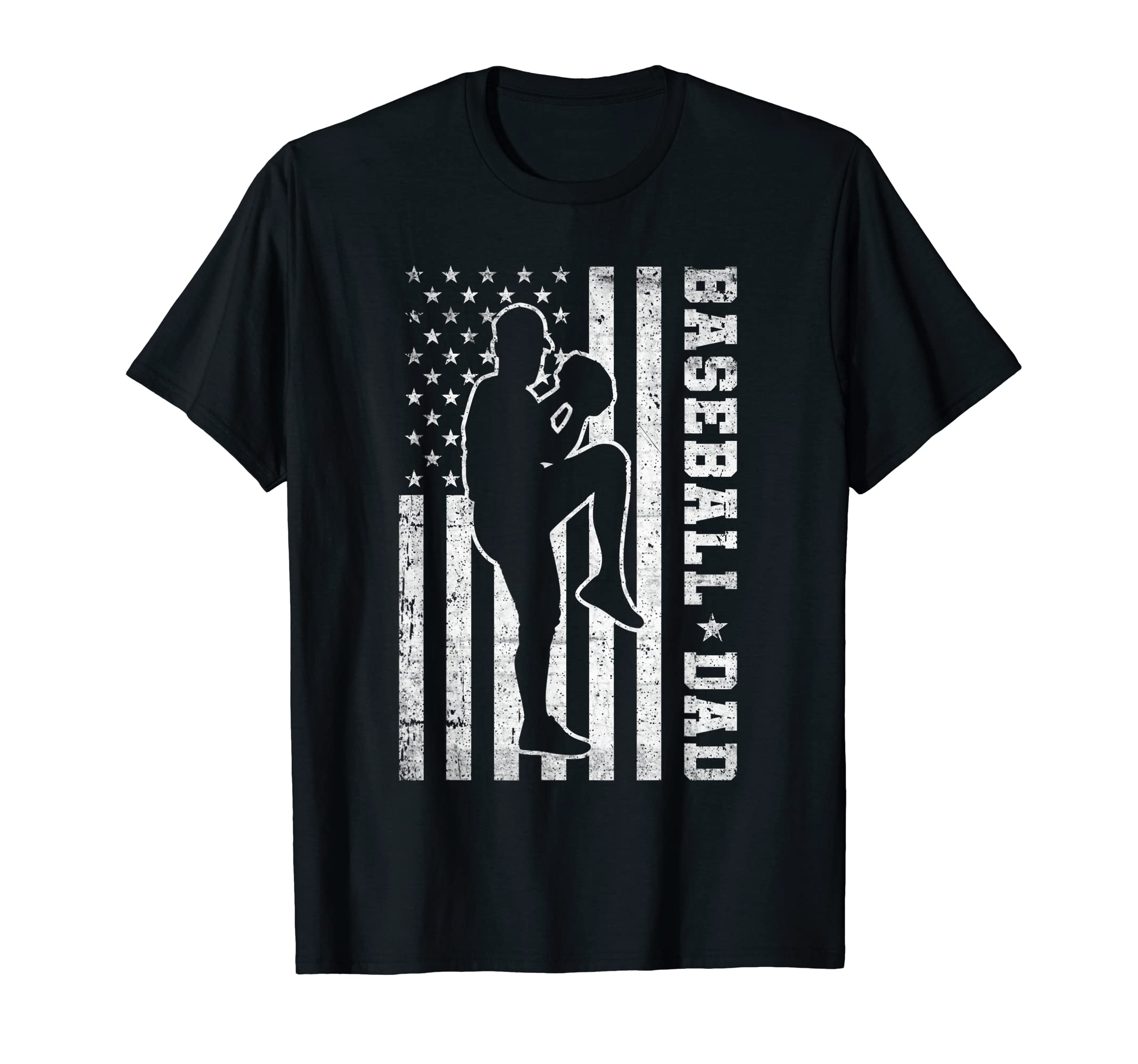 Mens Baseball Dad Usa American T-Shirt - Fun Novelty Design for Adults - T-Shirt, Sweatshirt, Hoodie