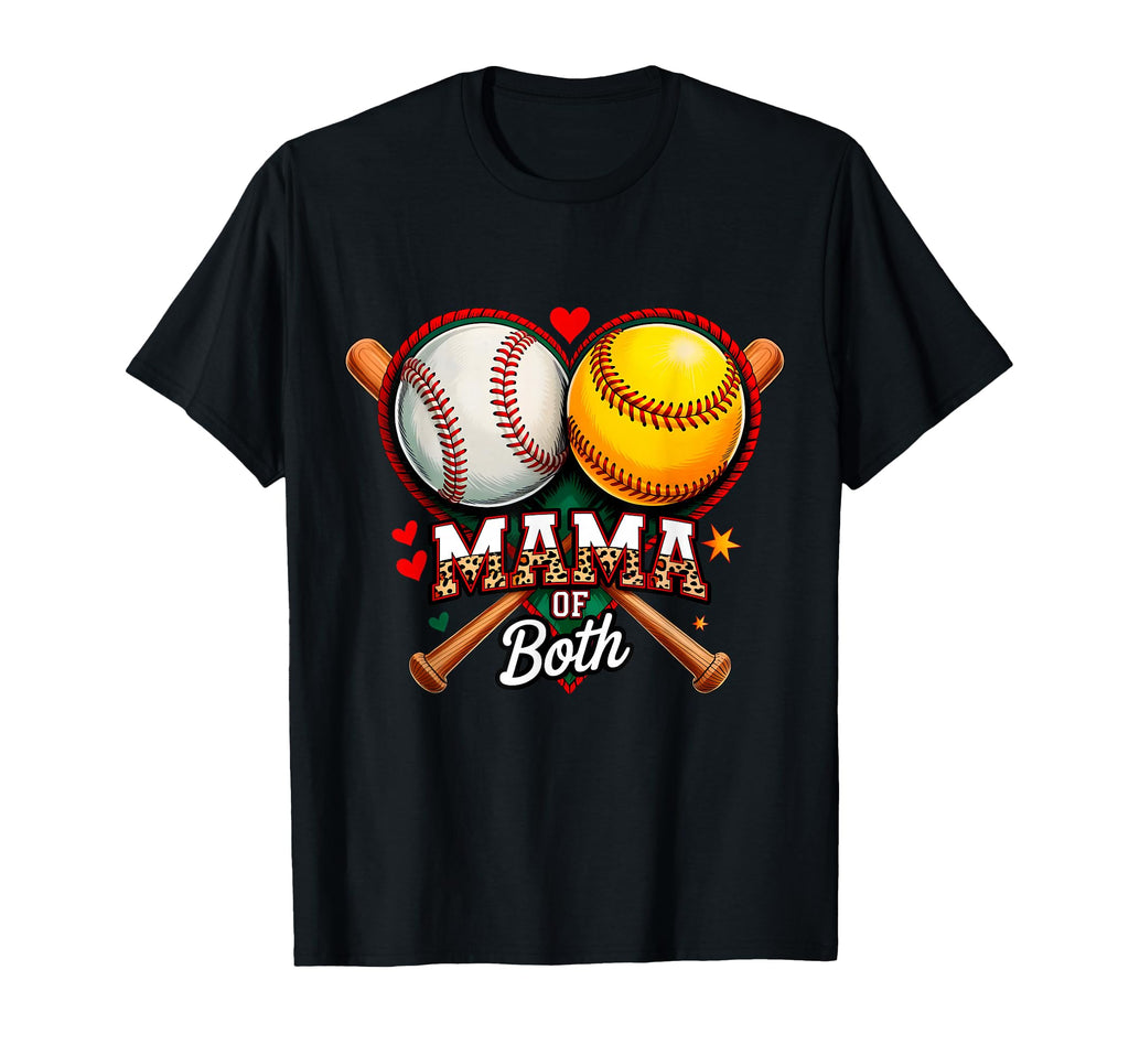 Mama Both Baseball Softball Mom T-Shirt - Aesthetic Graphic for Adults - T-Shirt, Sweatshirt, Hoodie