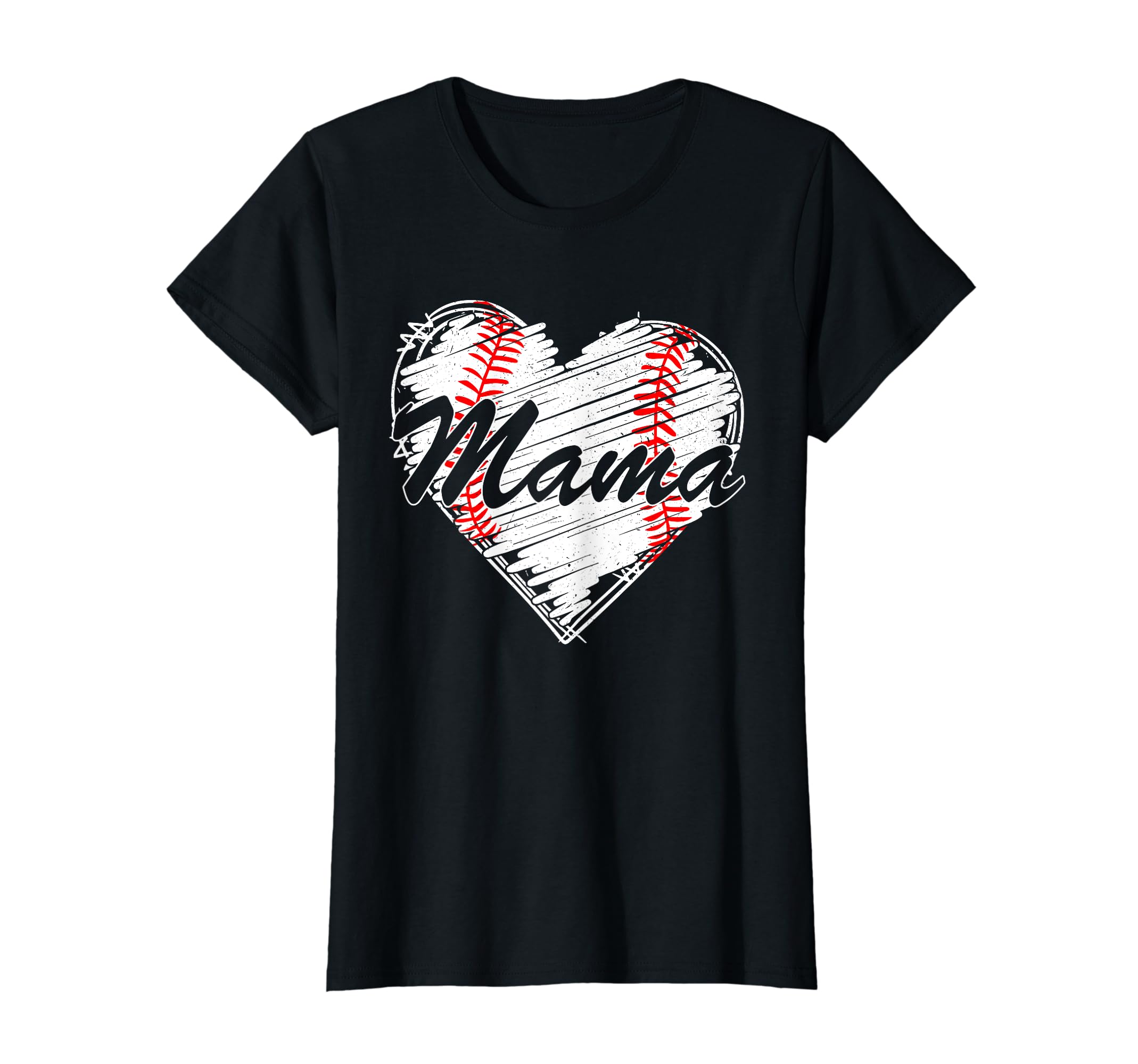 Baseball Mama Heart Mothers Day Funny T-Shirt - Graphic Print Men Women - T-Shirt, Sweatshirt, Hoodie