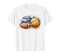 Sports Balls Colorful Basketball T-Shirt - Unique Graphic Men Women - T-Shirt, Sweatshirt, Hoodie