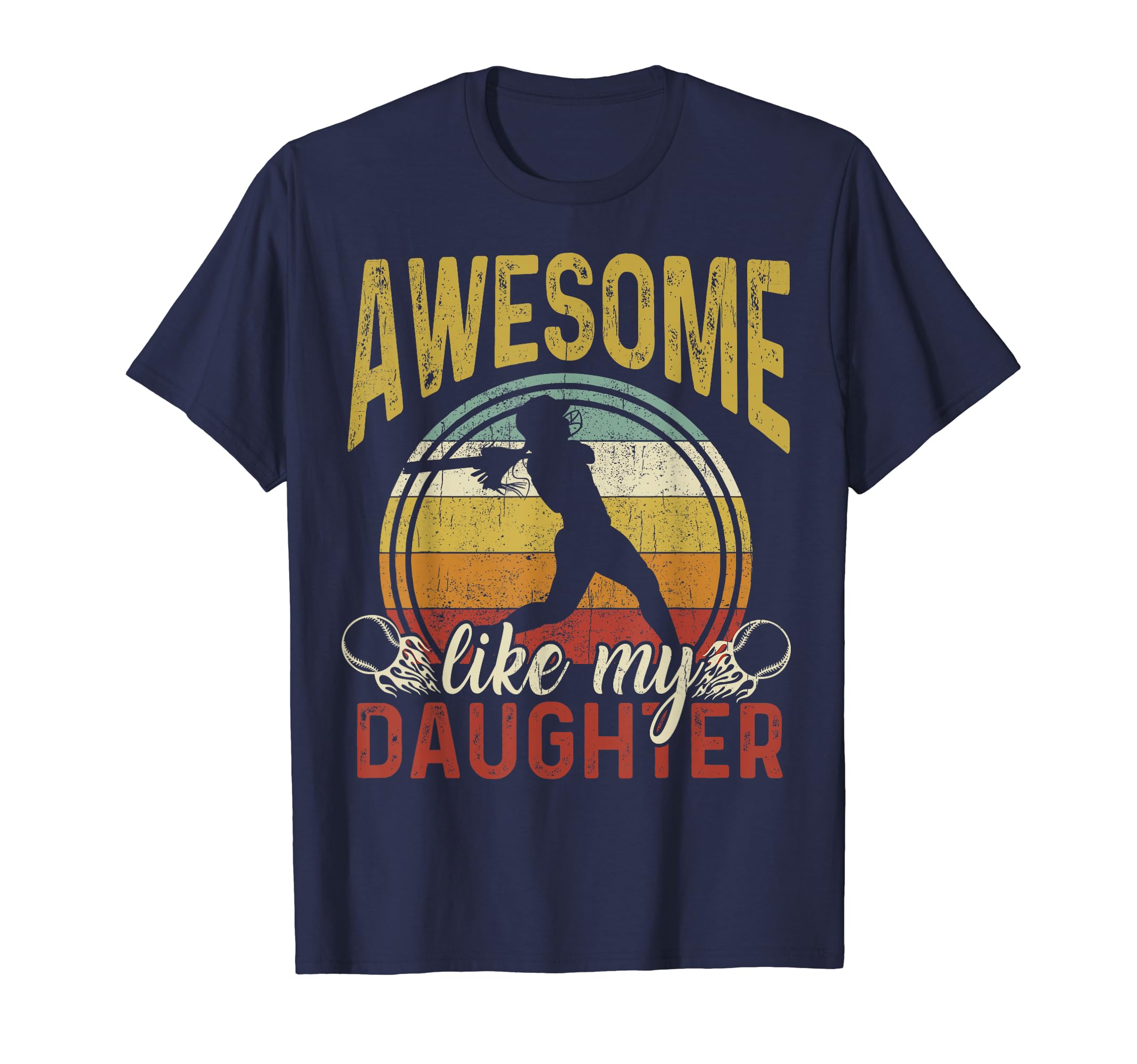 Mens Softball Dad Awesome Like Daughter T-Shirt - Graphic Print for Adults - T-Shirt, Sweatshirt, Hoodie