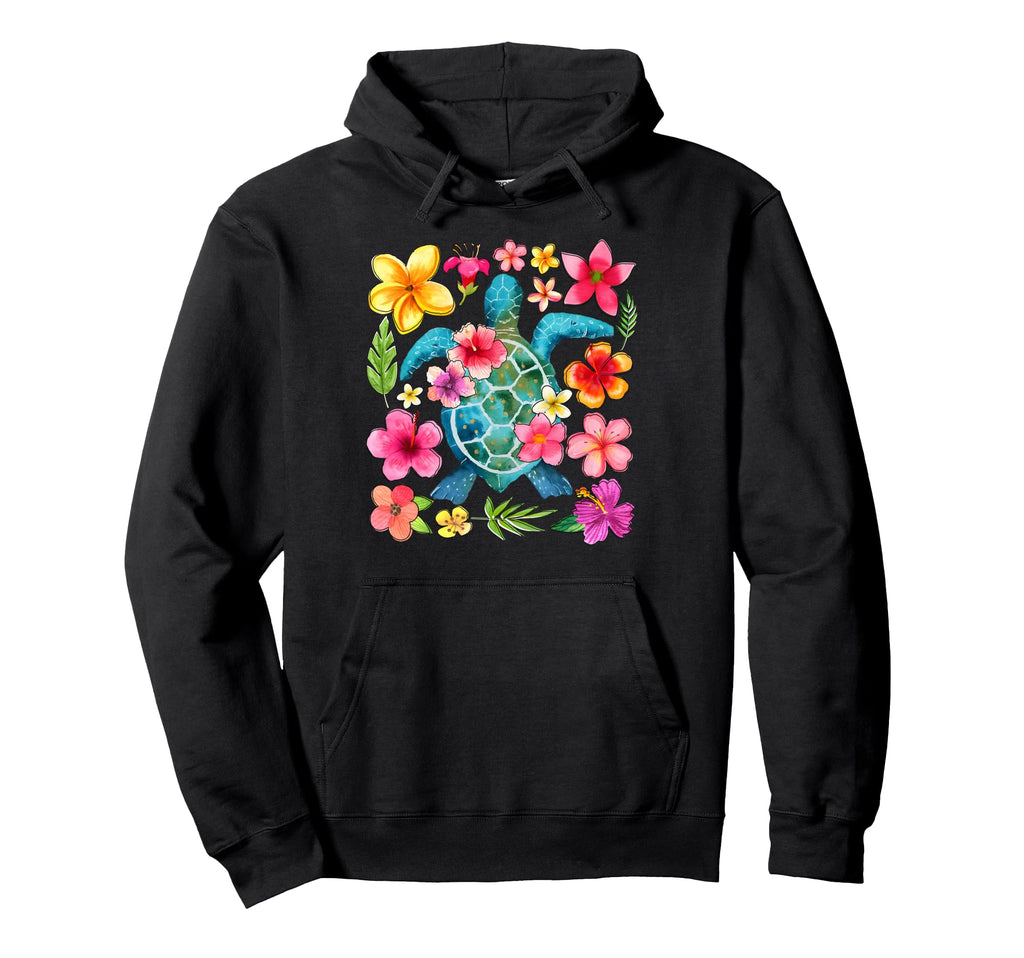 Boho Floral Turtle Save Sea Turtle Hoodie - Fun Novelty Design Men Women - T-Shirt, Sweatshirt, Hoodie