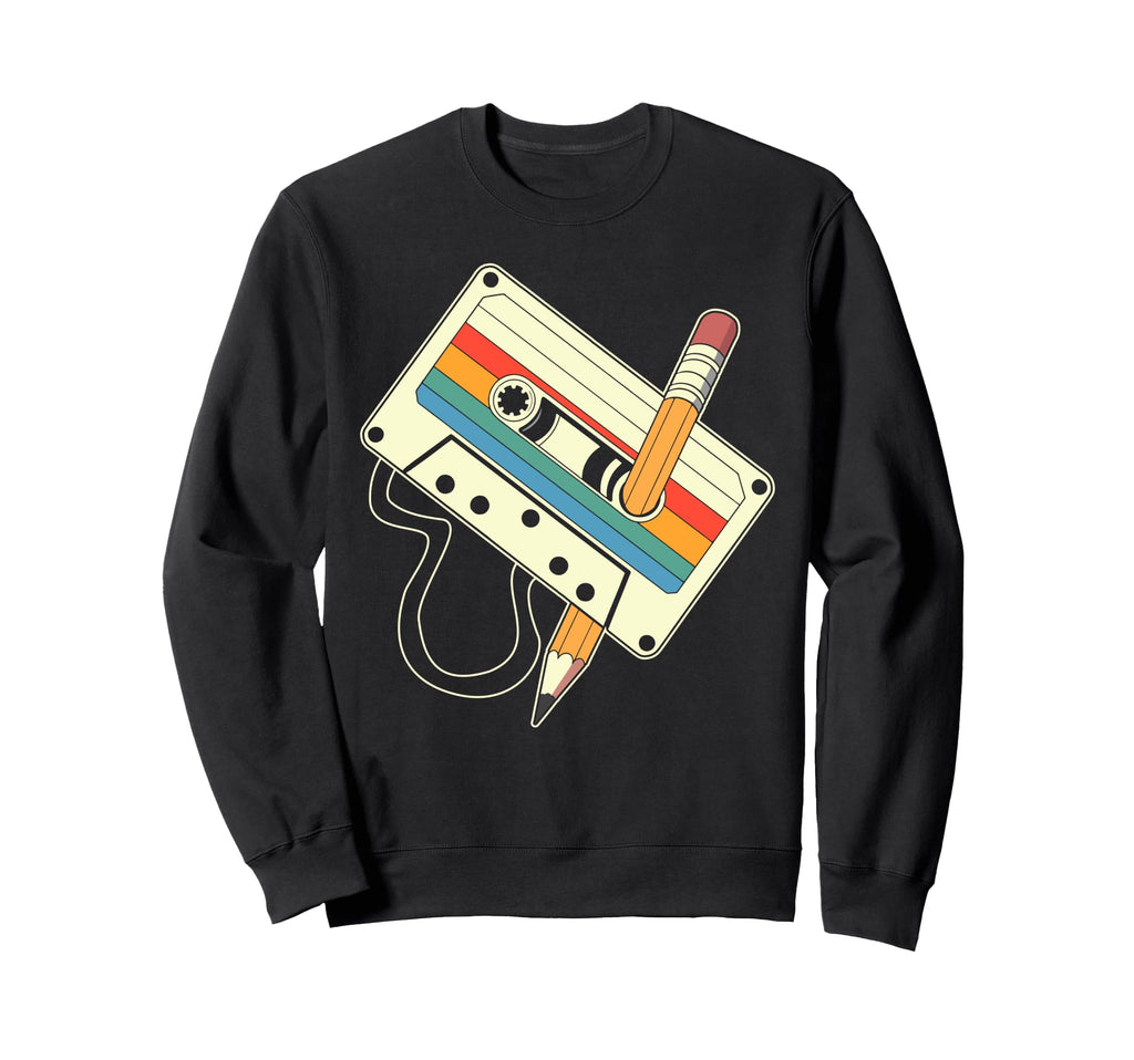 80S 90S Music Mixtape Cassette Sweatshirt - Minimalist Print for Adults - T-Shirt, Sweatshirt, Hoodie