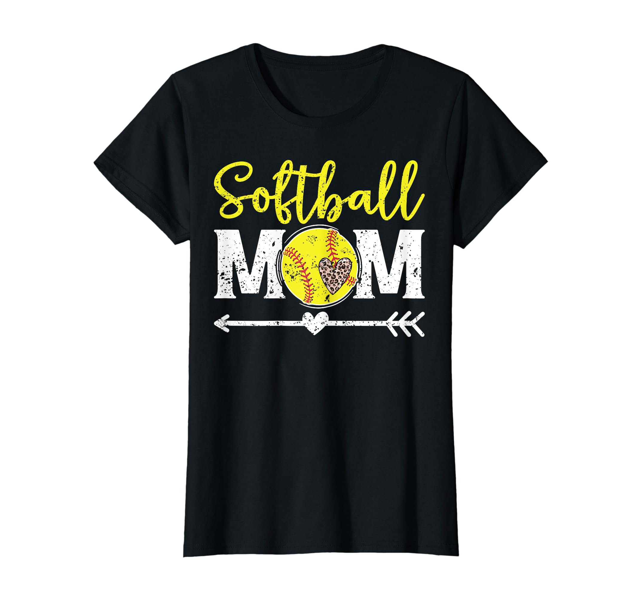 Softball Mom Leopard Funny Baseball T-Shirt - Minimalist Print Men Women - T-Shirt, Sweatshirt, Hoodie
