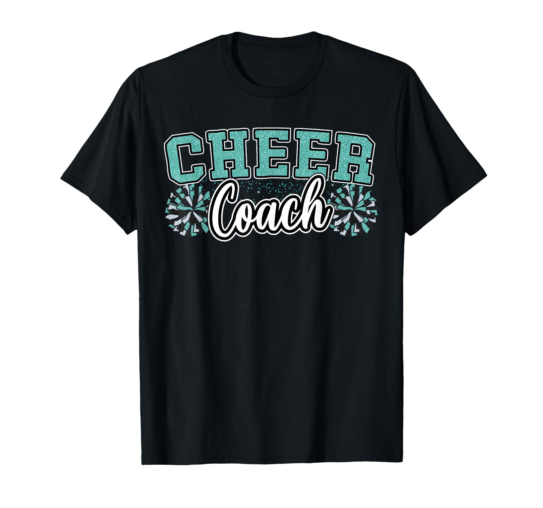 Loud Proud Cheer Coach Teal Pom Poms T-Shirt - Graphic Print Men Women - T-Shirt, Sweatshirt, Hoodie