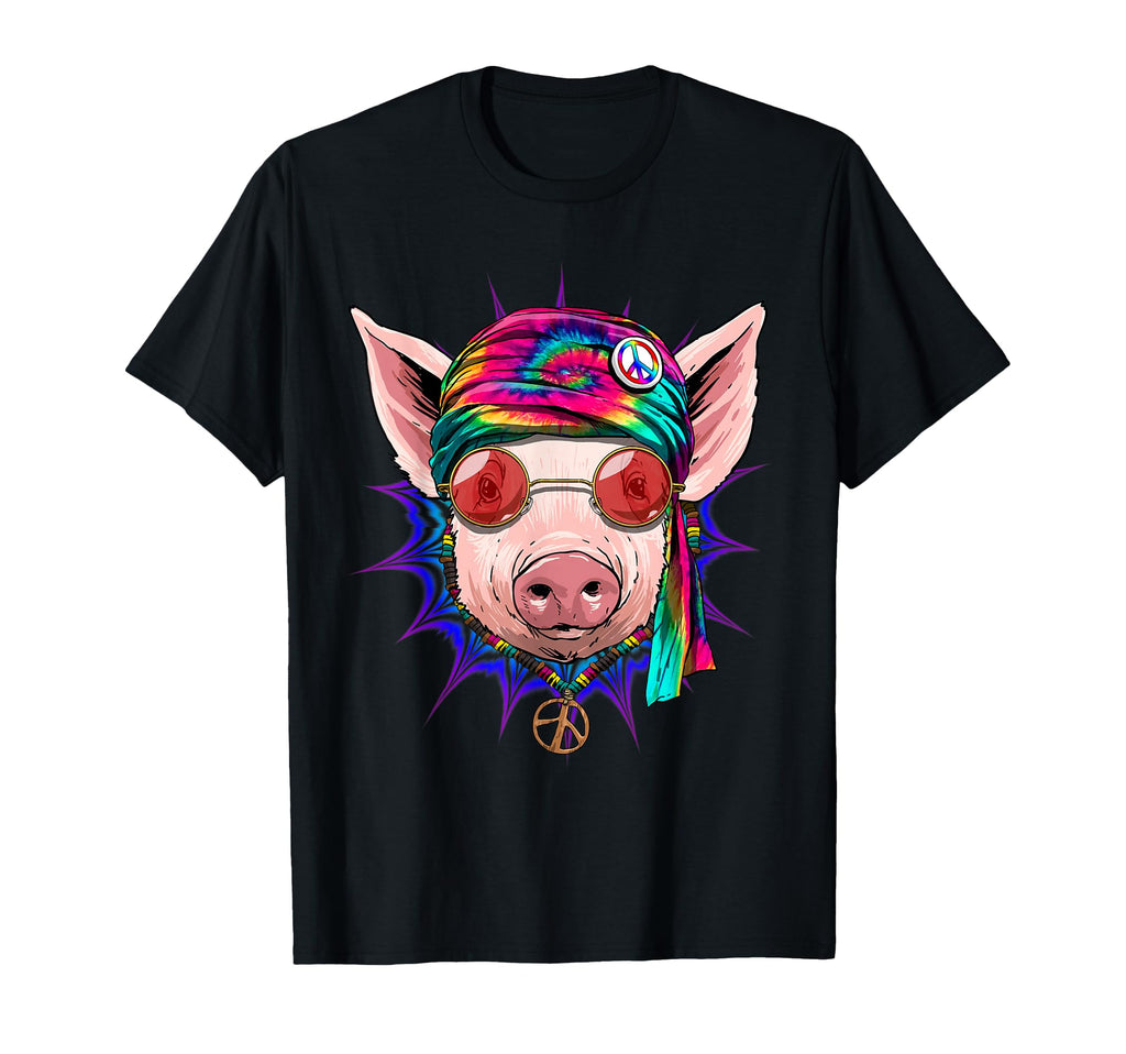 Tie Dye Hippie Pig Hippiness Peace Love T-Shirt - Graphic Print for Adults - T-Shirt, Sweatshirt, Hoodie