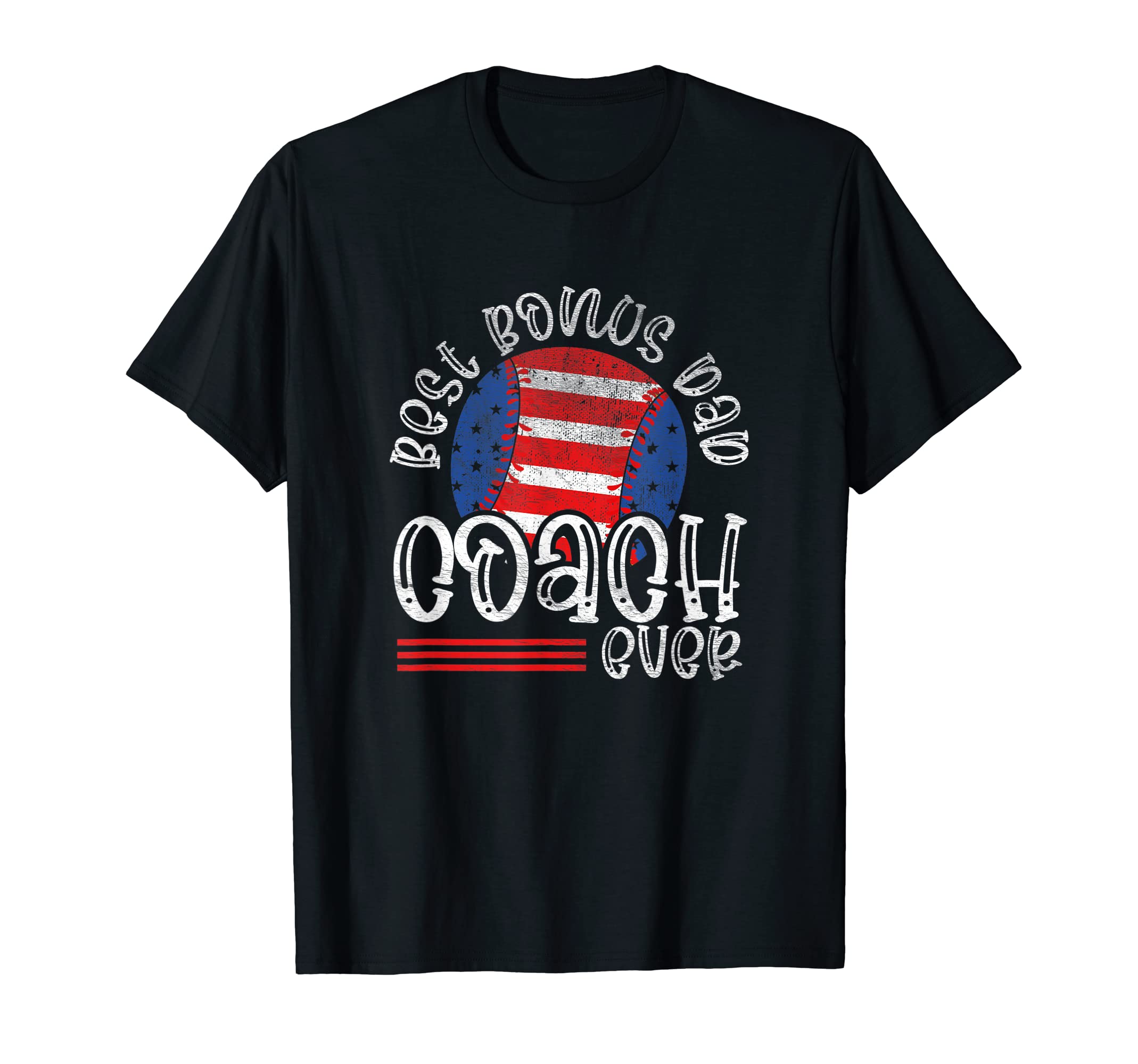 Best Bonus Dad Coach Ever Patriotic T-Shirt - Custom Art Print for Adults - T-Shirt, Sweatshirt, Hoodie