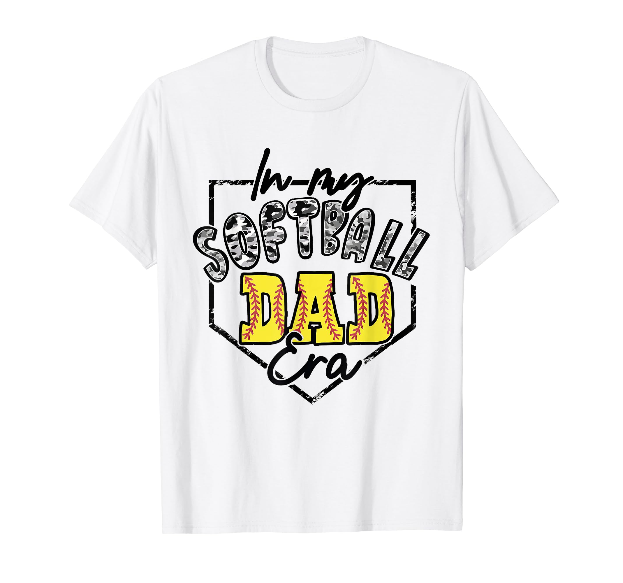 My Softball Dad Era Camo Groovy Game T-Shirt - Novelty Apparel Men Women - T-Shirt, Sweatshirt, Hoodie