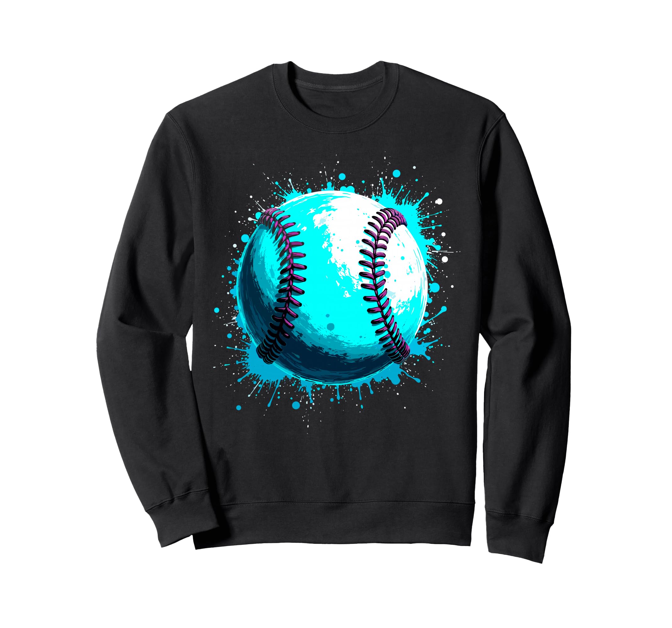 Paint Splash Baseball Ball Player Sweatshirt - Graphic Print for Adults - T-Shirt, Sweatshirt, Hoodie