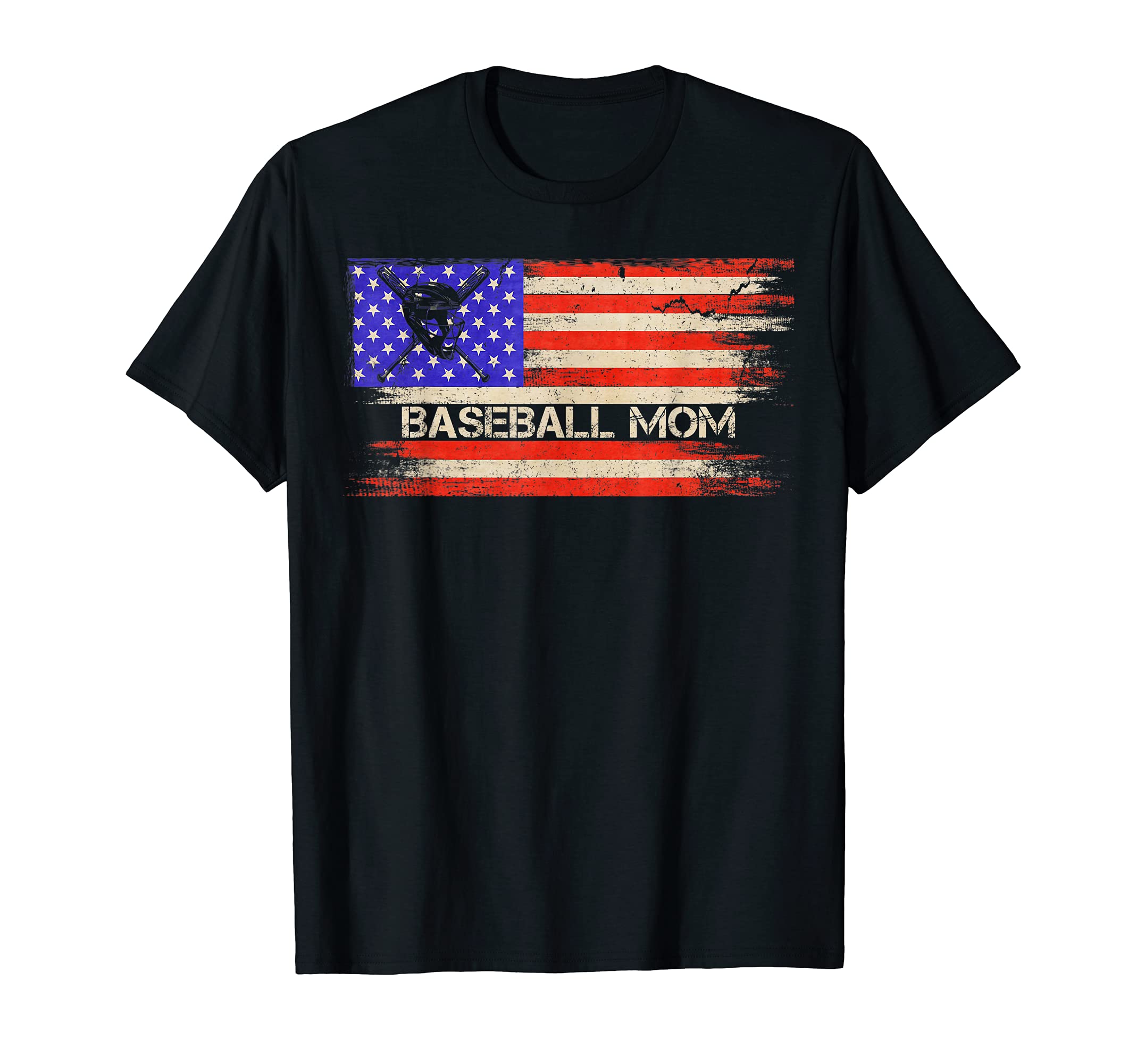 Usa American Flag Proud Baseball Mom T-Shirt - Custom Art Print for Adults - T-Shirt, Sweatshirt, Hoodie
