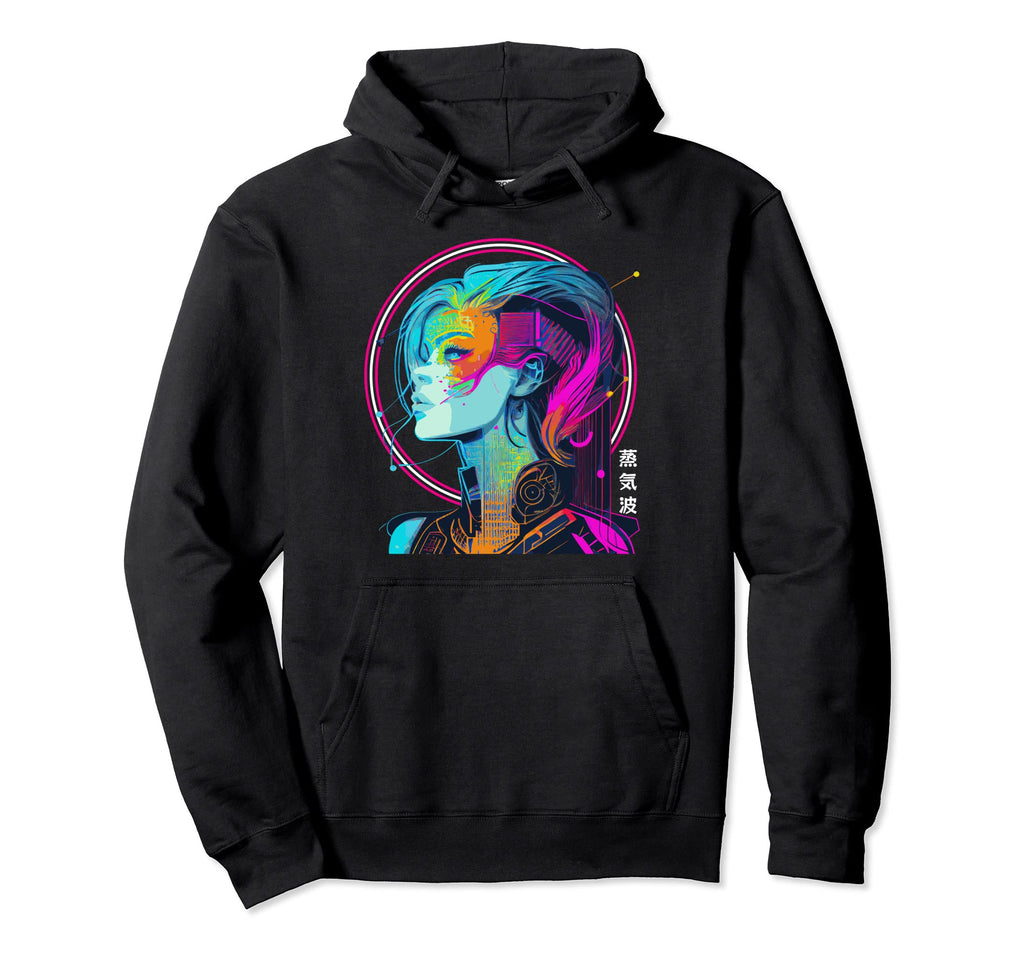 Aesthetic Vaporwave Sci Fi Hoodie - Fun Novelty Design for Adults - T-Shirt, Sweatshirt, Hoodie