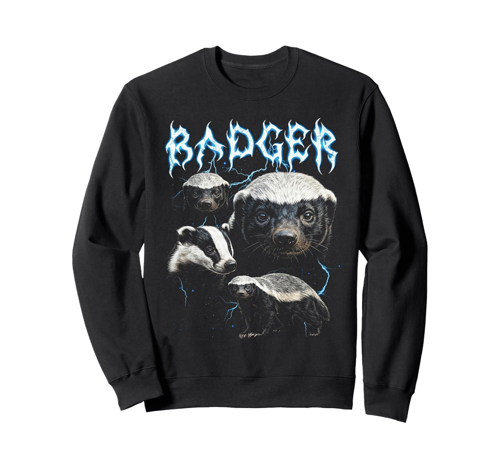 Badger 90S Heavy Metal Badger Sweatshirt - Custom Art Print Men Women - T-Shirt, Sweatshirt, Hoodie