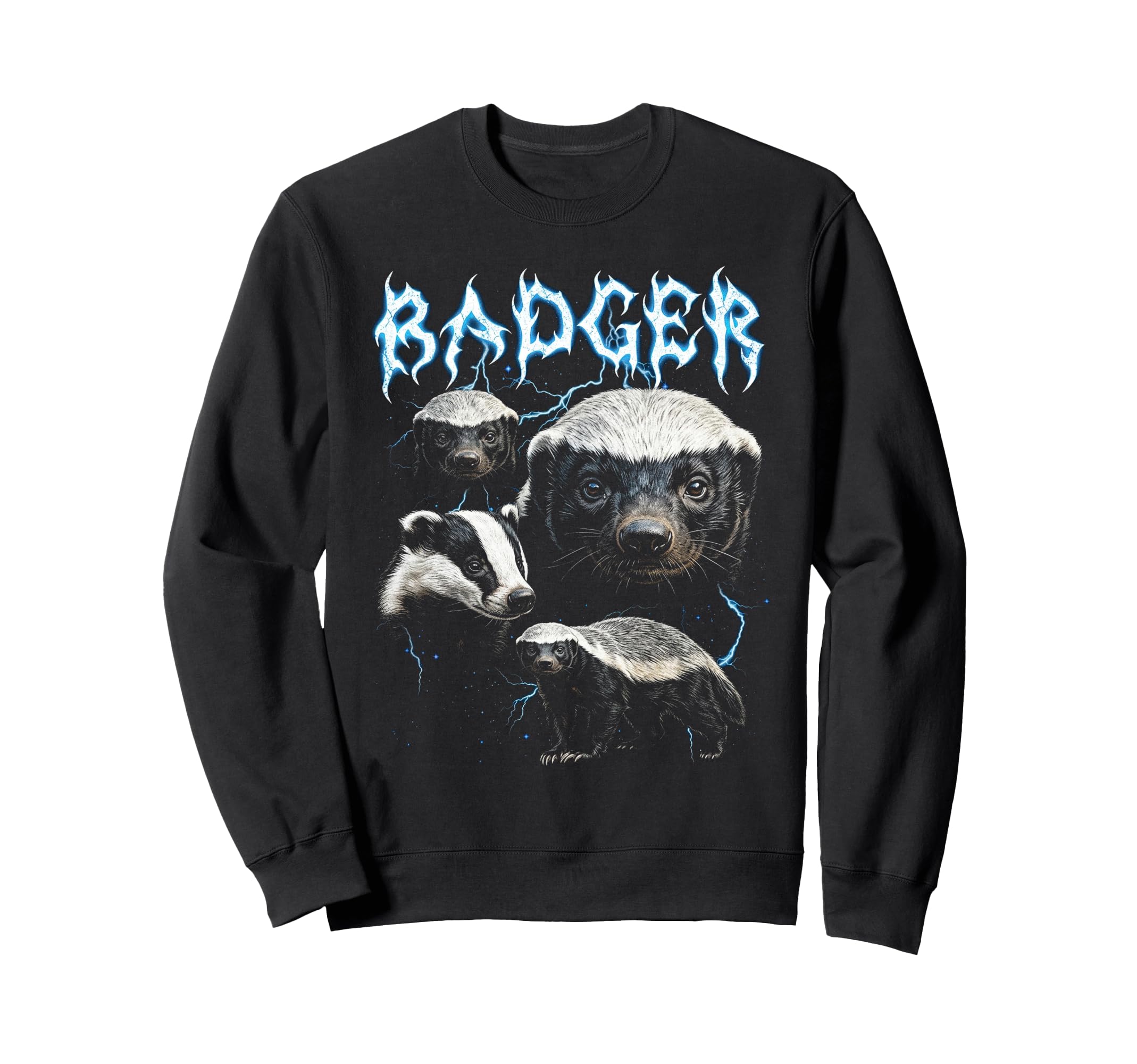 Badger 90S Heavy Metal Badger Sweatshirt - Custom Art Print Men Women - T-Shirt, Sweatshirt, Hoodie