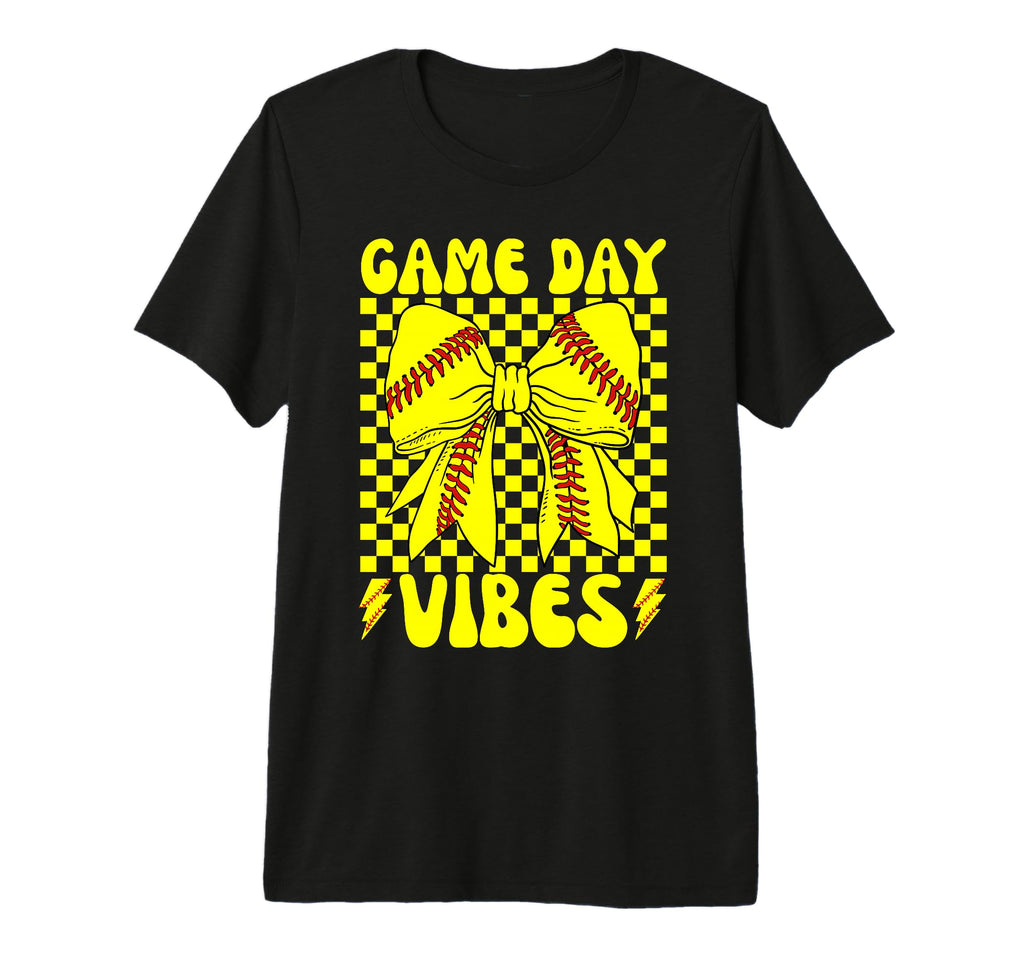 Game Day Vibes Coquette Bow Baseball Mama T-Shirt - Unique Graphic Unisex - T-Shirt, Sweatshirt, Hoodie