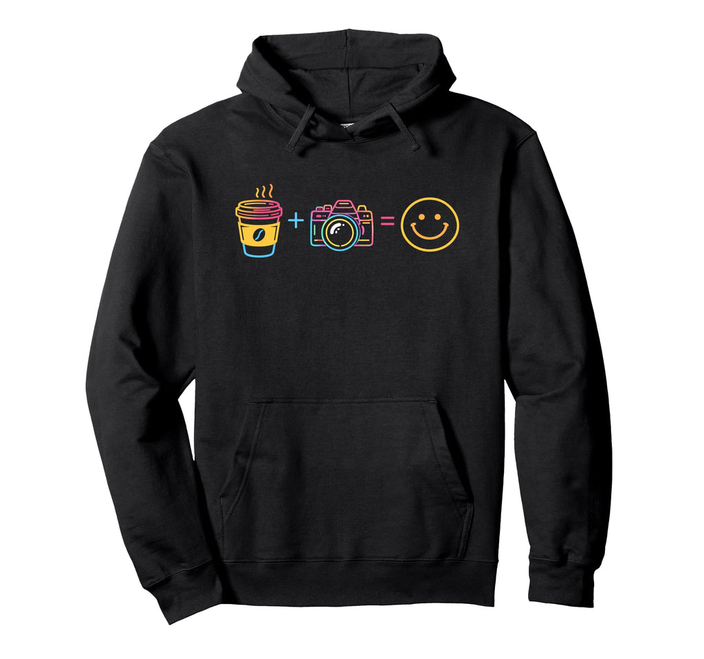 Photographer Funny Coffee N Camera Hoodie - Minimalist Print for Adults - T-Shirt, Sweatshirt, Hoodie